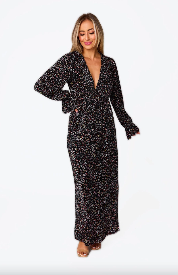 Kimono-Sleeve Breath Soft Evie Gemstone Maxi Dress