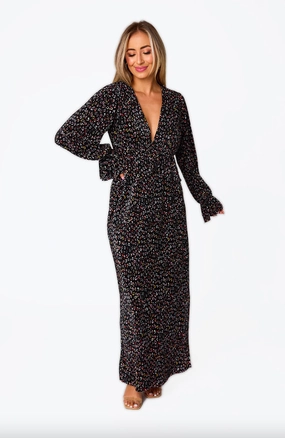 Kimono-Sleeve Breath Soft Evie Gemstone Maxi Dress