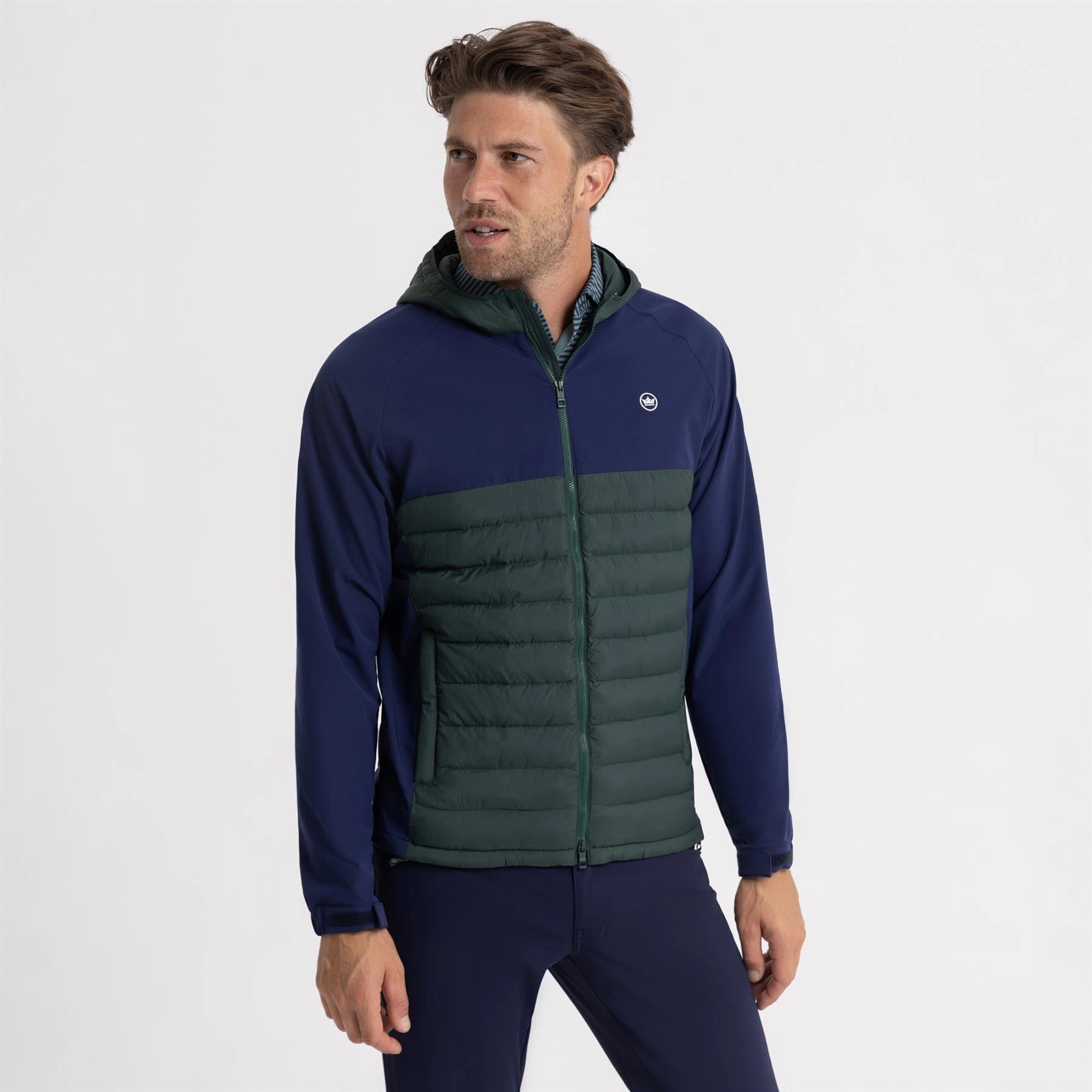 Urban Fit Apex Hybrid Hooded Jacket Nordic Pine/Navy