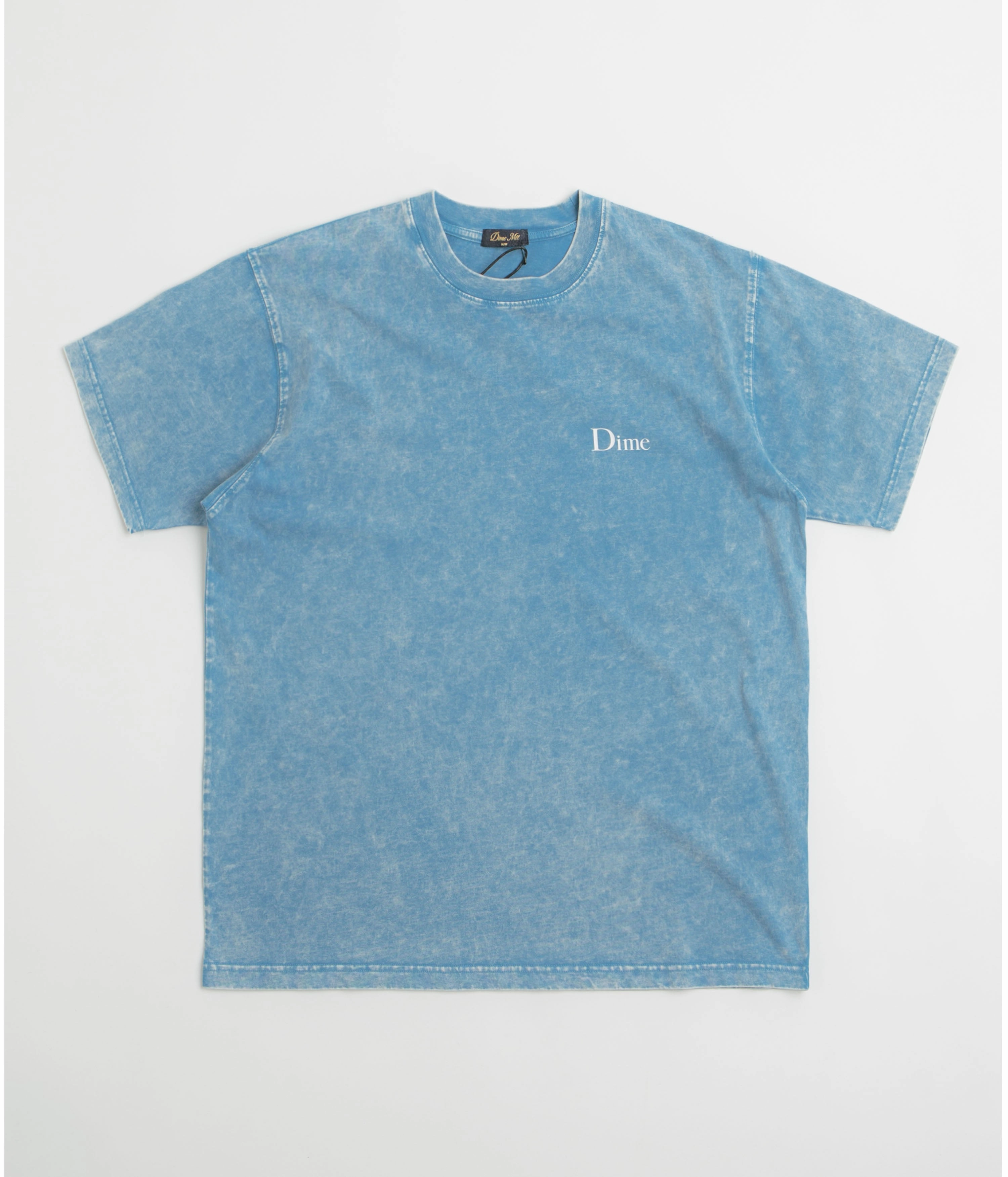 Pilates raw hem Dime Classic Small Logo T-Shirt - Faded Sky