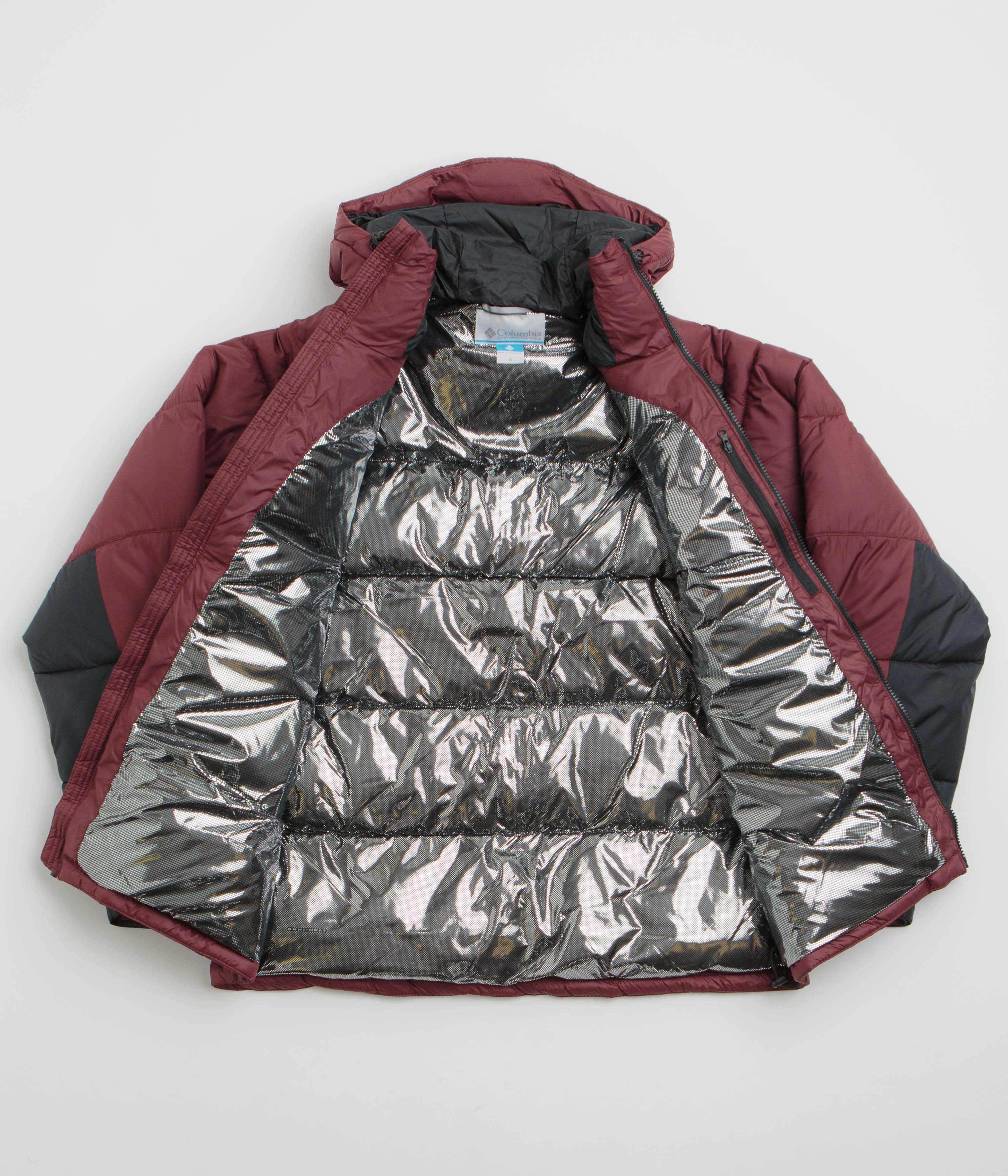 suitable for beach vacations Thermal Base Columbia Pike Lake II Hooded Jacket - Rich Wine / Black