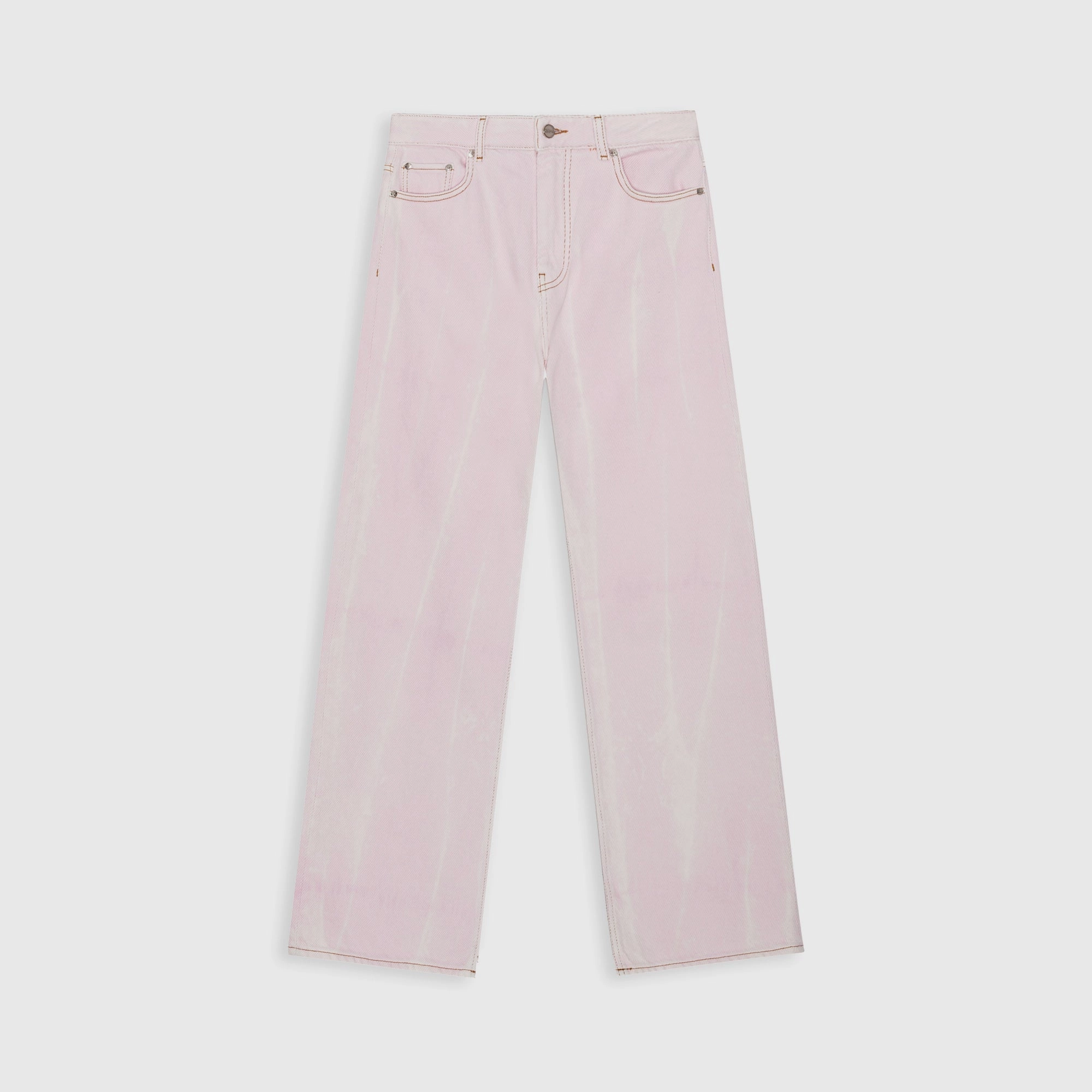 Ganni Overdyed Heavy Denim Izey Pant - Chalk Pink Smart Layering