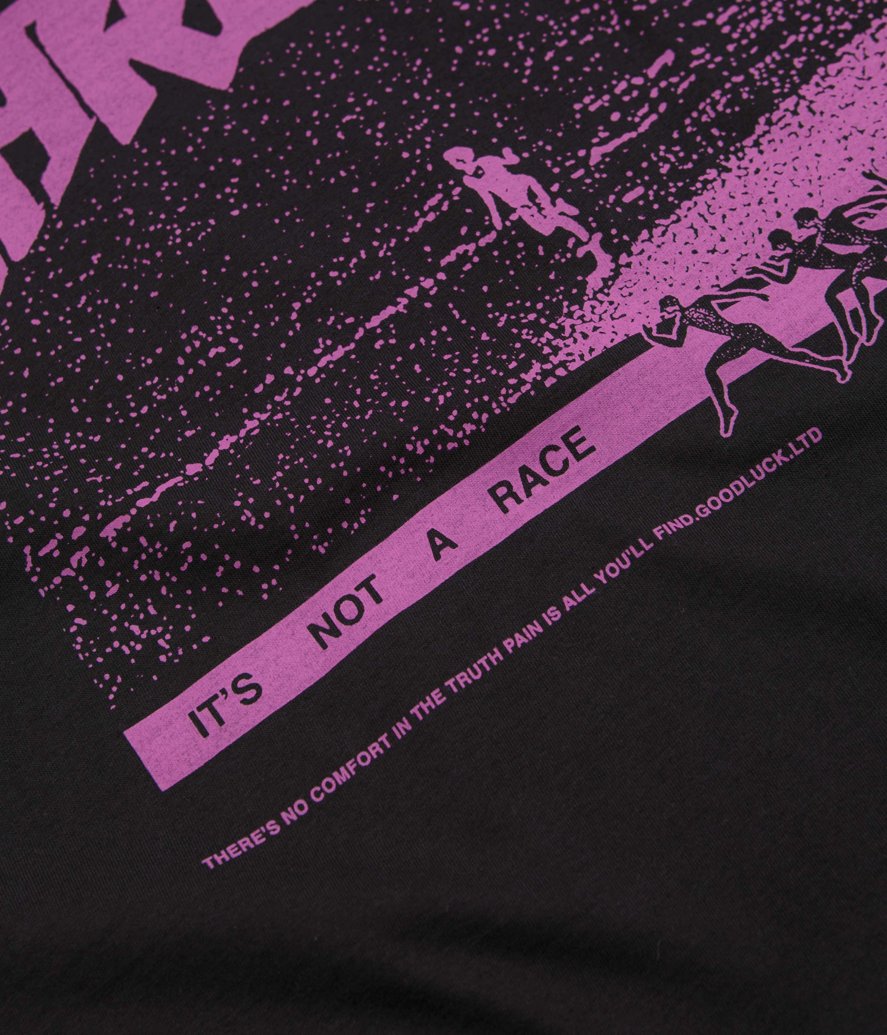 Garden Not A Race T-Shirt - Black / Pink tennis event sequined hem