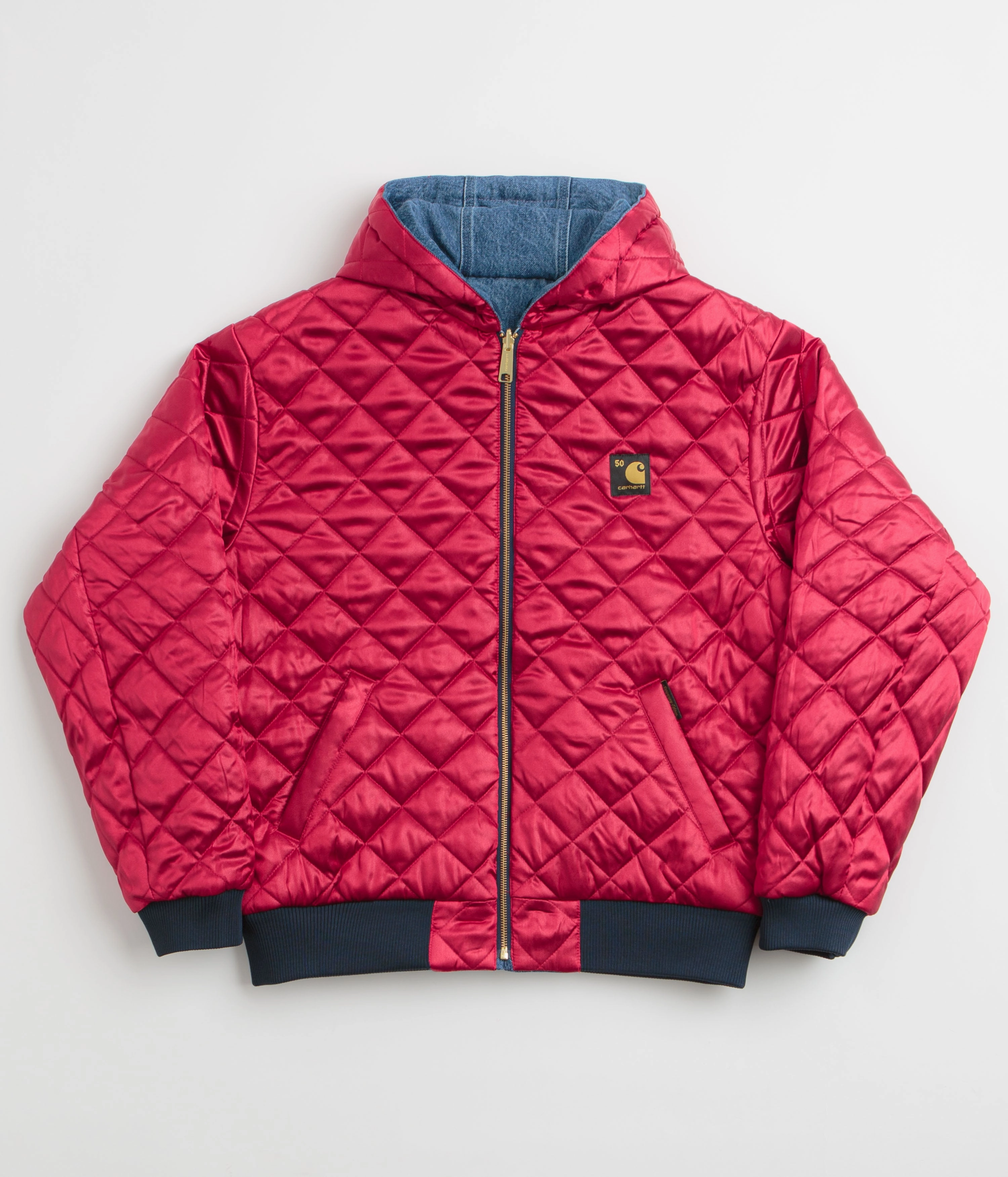 Carhartt Denim OG Active Jacket - Blue / USA Red Noise Reducing Fabric