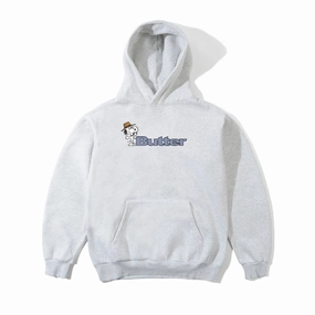 Butter Goods x PEANUTS Spike Logo Pullover Hoodie - Ash Exclusive piece Fleece Lined Interior