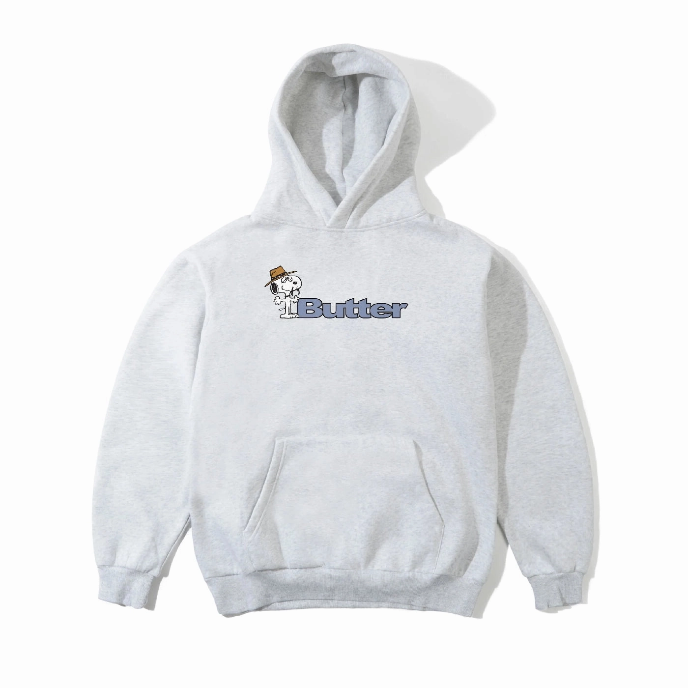 Butter Goods x PEANUTS Spike Logo Pullover Hoodie - Ash Exclusive piece Fleece Lined Interior