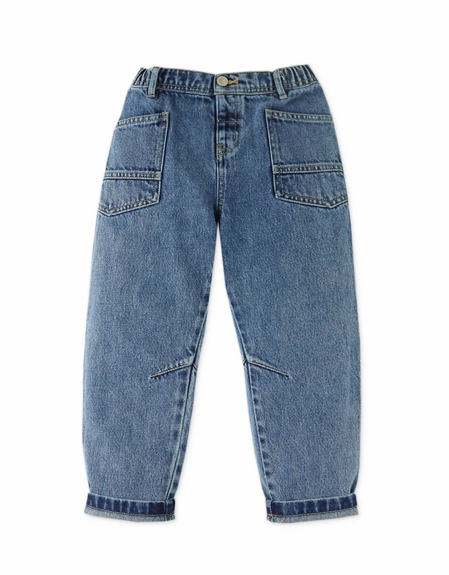 Girl's Denim Pants In Blue WindResistantMaterial Comfortable Design