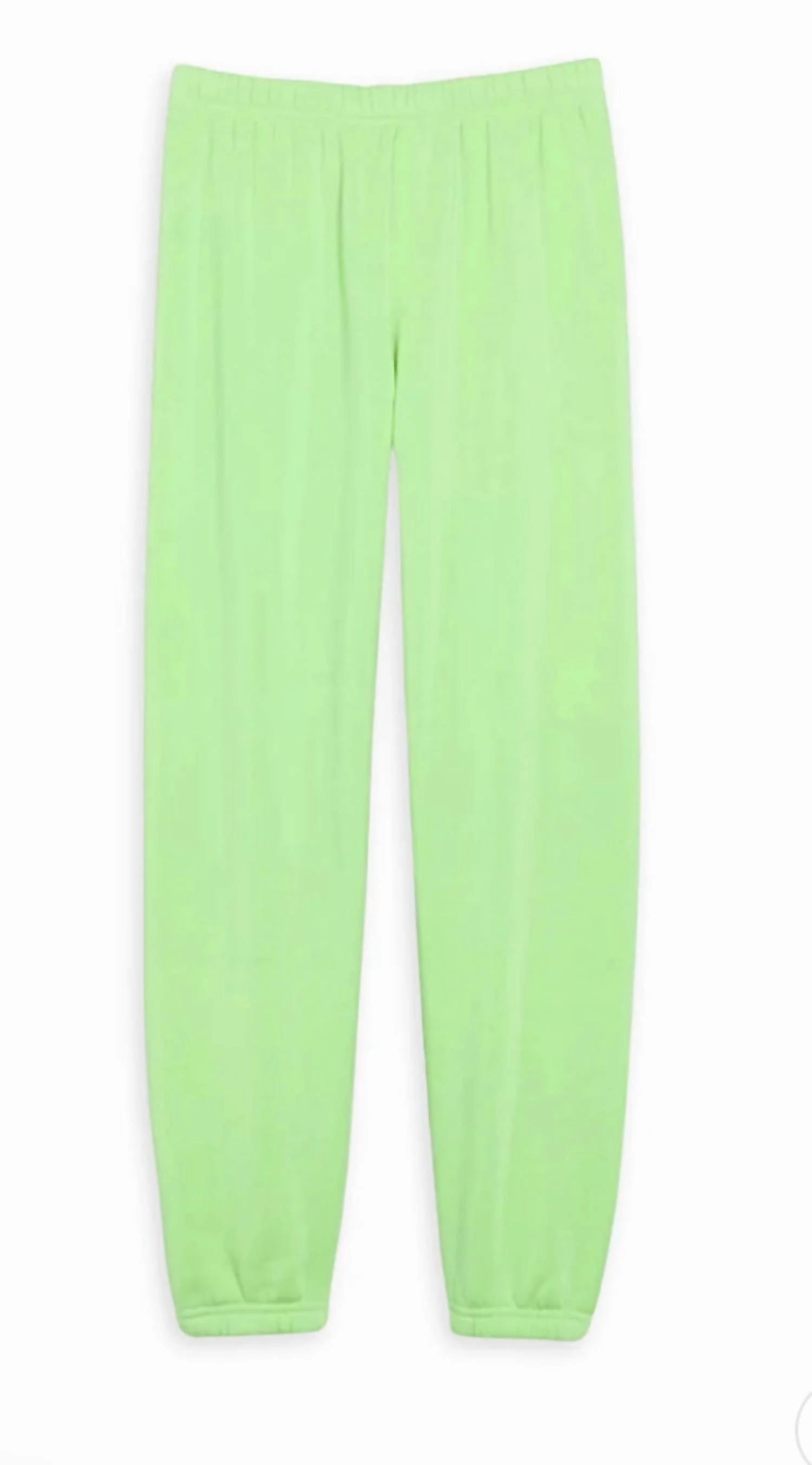 Girl's Dylan Pants In Bright Avocado Stretch Waist Sporty Style