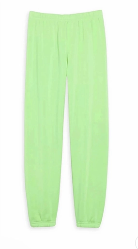Girl's Dylan Pants In Bright Avocado Stretch Waist Sporty Style