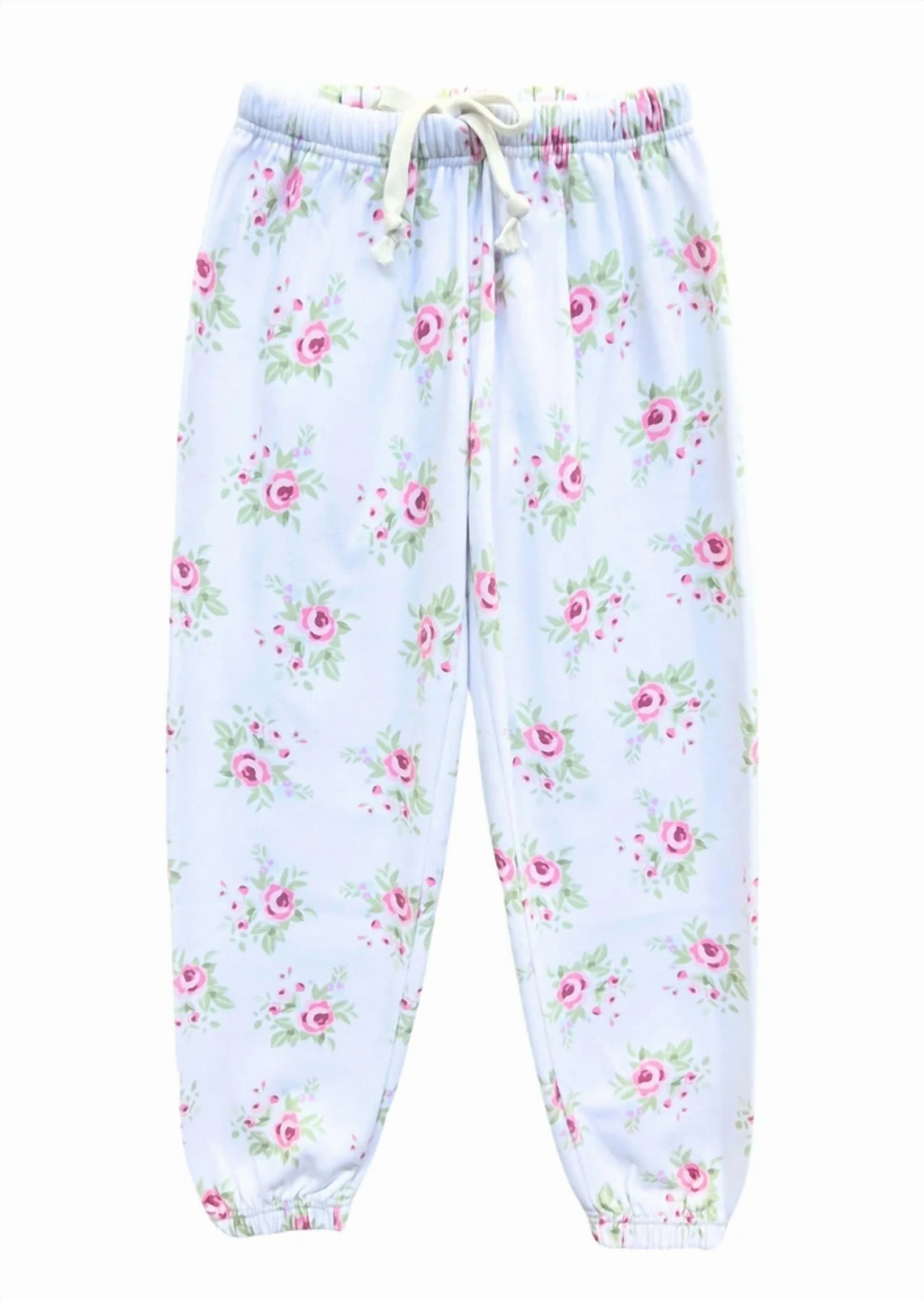 Girl's Floral Printed Dylan Joggers In Summer Floral AdjustableTabs Sporty Function