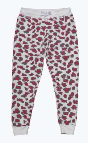 Girl's Leopard Joggers In Pink/grey Comfy Vibes
