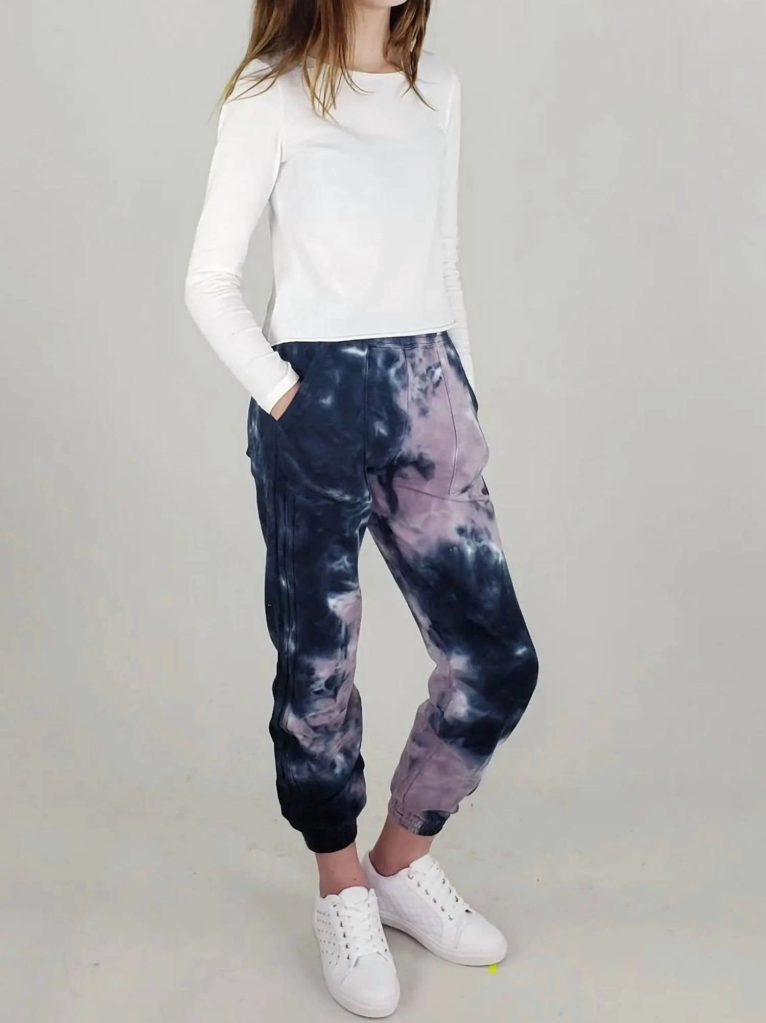 Girl's Tie Dye Jogger In Midnight Comfortable Fit Look Stretchy Material