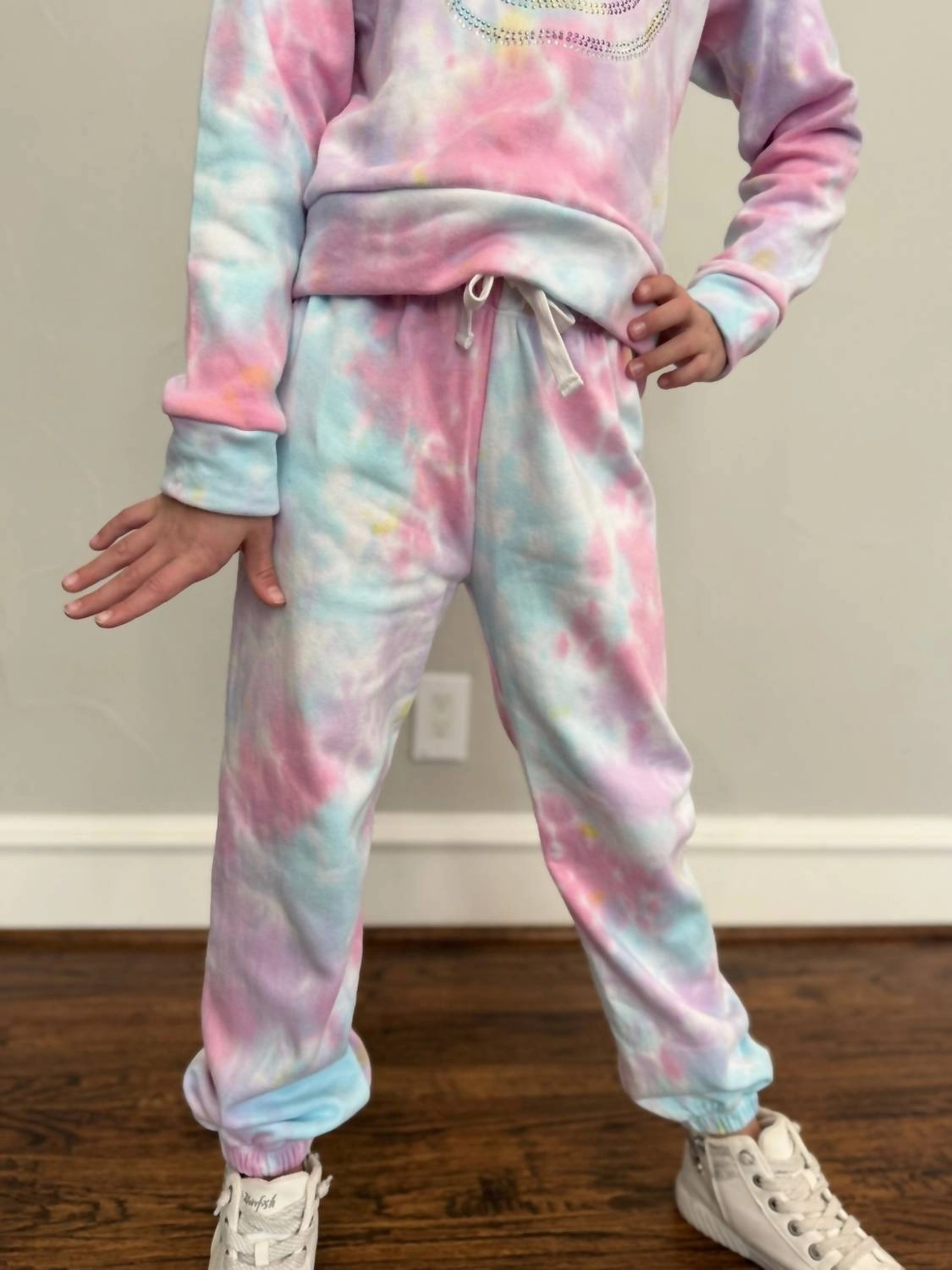 Girl's Tie-Dye Joggers In Pastel Multi Breathable Performance Wear All terrain
