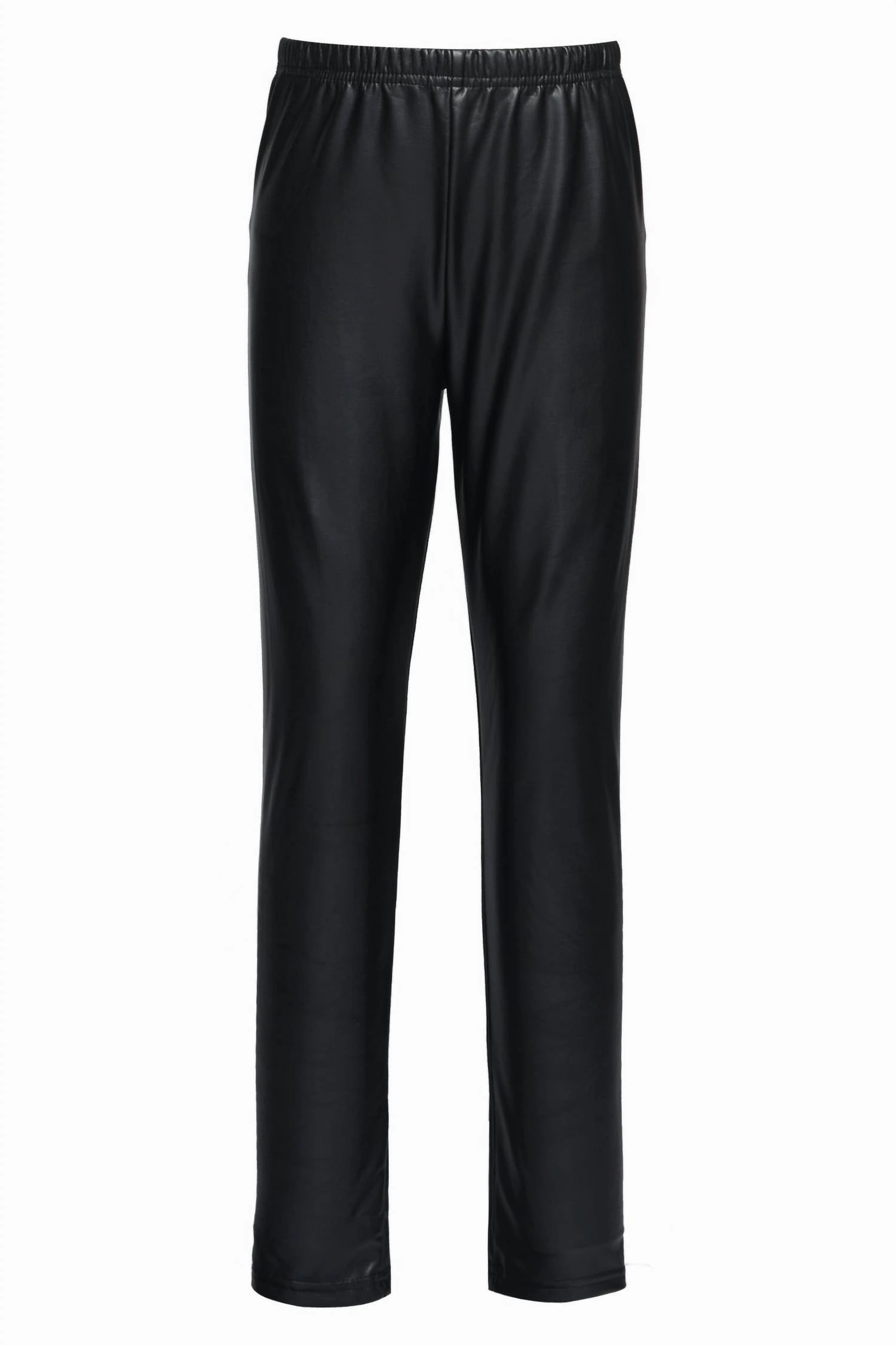 Chilly Comfort Girls' Faux Leather Pull On Legging In Black