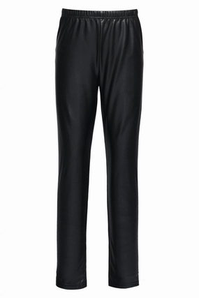 Chilly Comfort Girls' Faux Leather Pull On Legging In Black