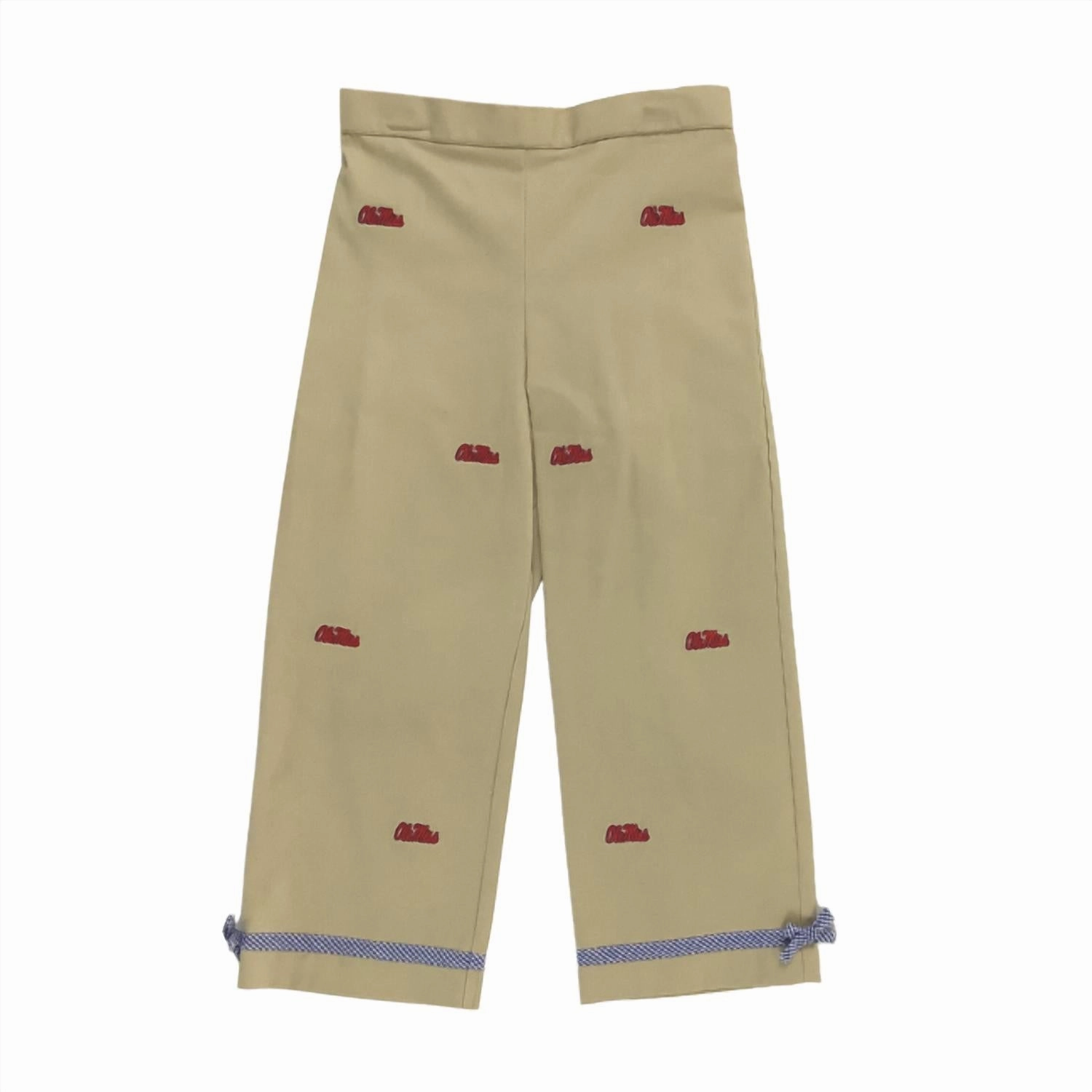 Utility Ready Padded hips Girls' Ole Miss Collegiate Hand Embroidered Pants In Beige