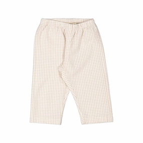 Girls' Panto Checked Pants In Sand Sporty Comfort Wear Stay Fresh
