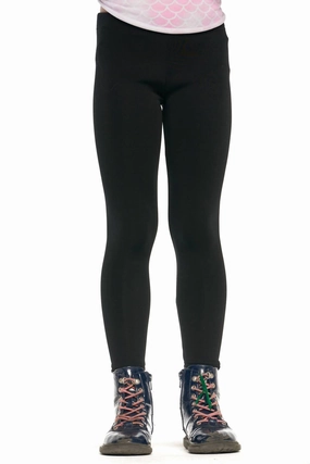 Active Design Wear Girls Classic Knit Leggings In True Black