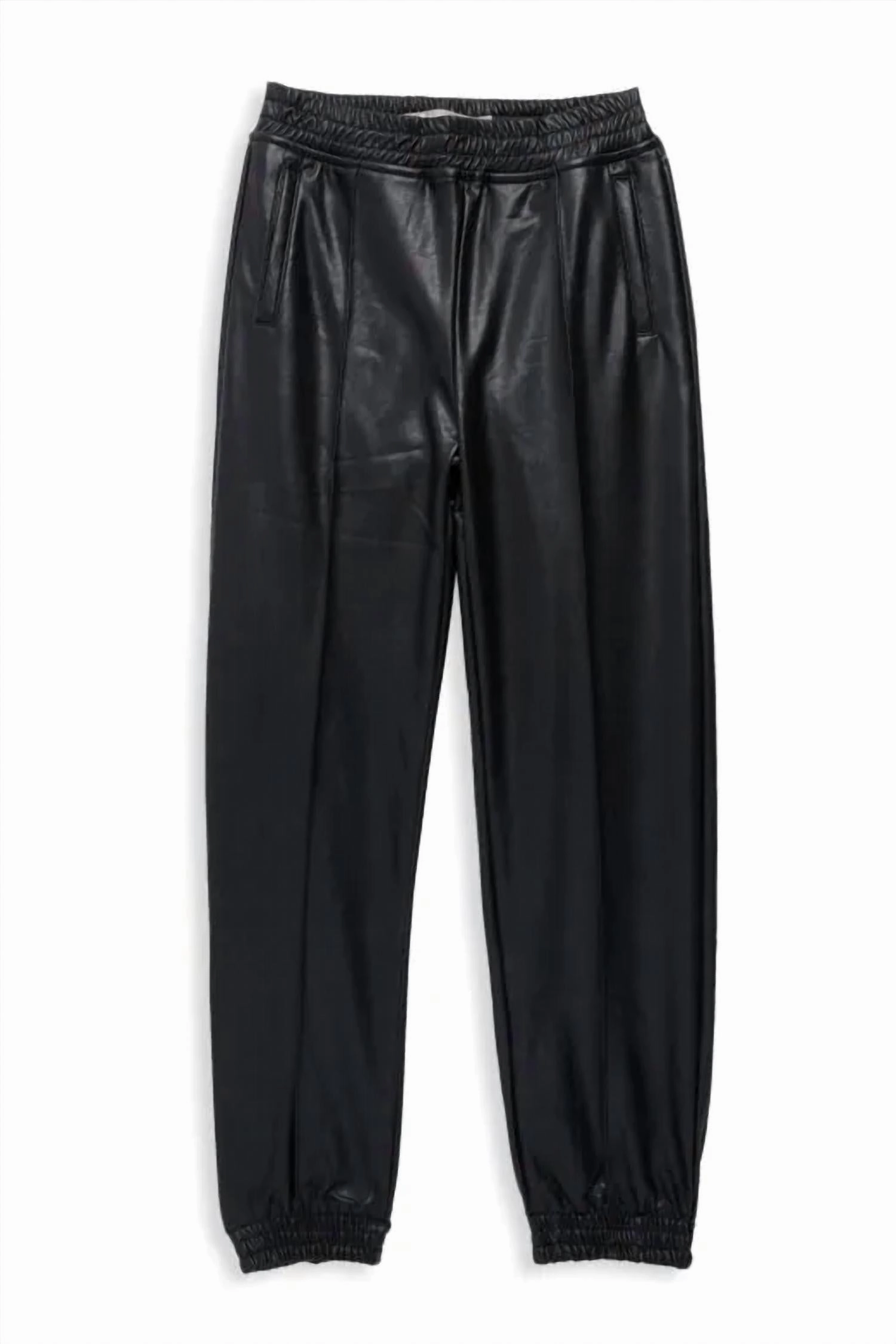 Sport Performance Design Girls Faux Leather Jogger Pants In Black