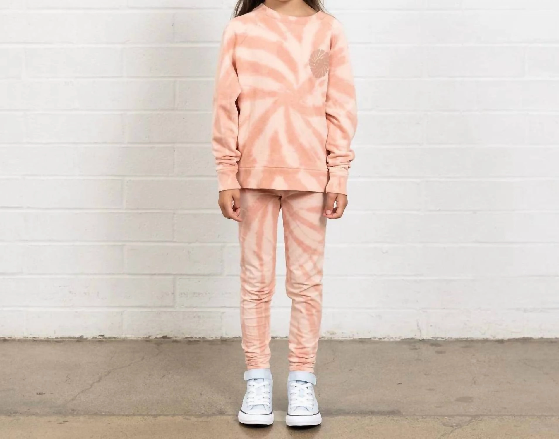 Girls Leggings In Orange Minimal Edge