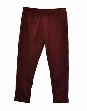 Girls Pull-On Leggings In Burgundy Breathable Wear Fit