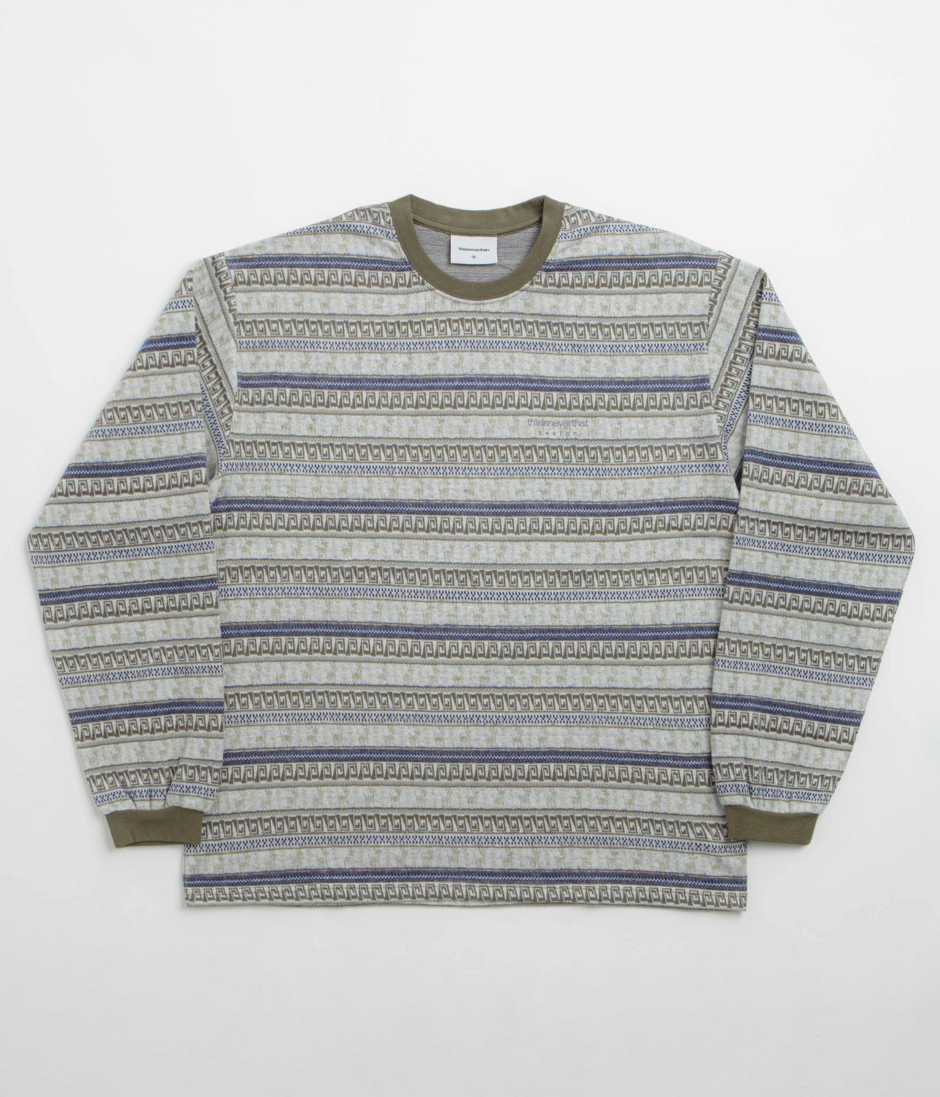 thisisneverthat Pattern Striped Long Sleeve T-Shirt - Ivory tennis event badminton