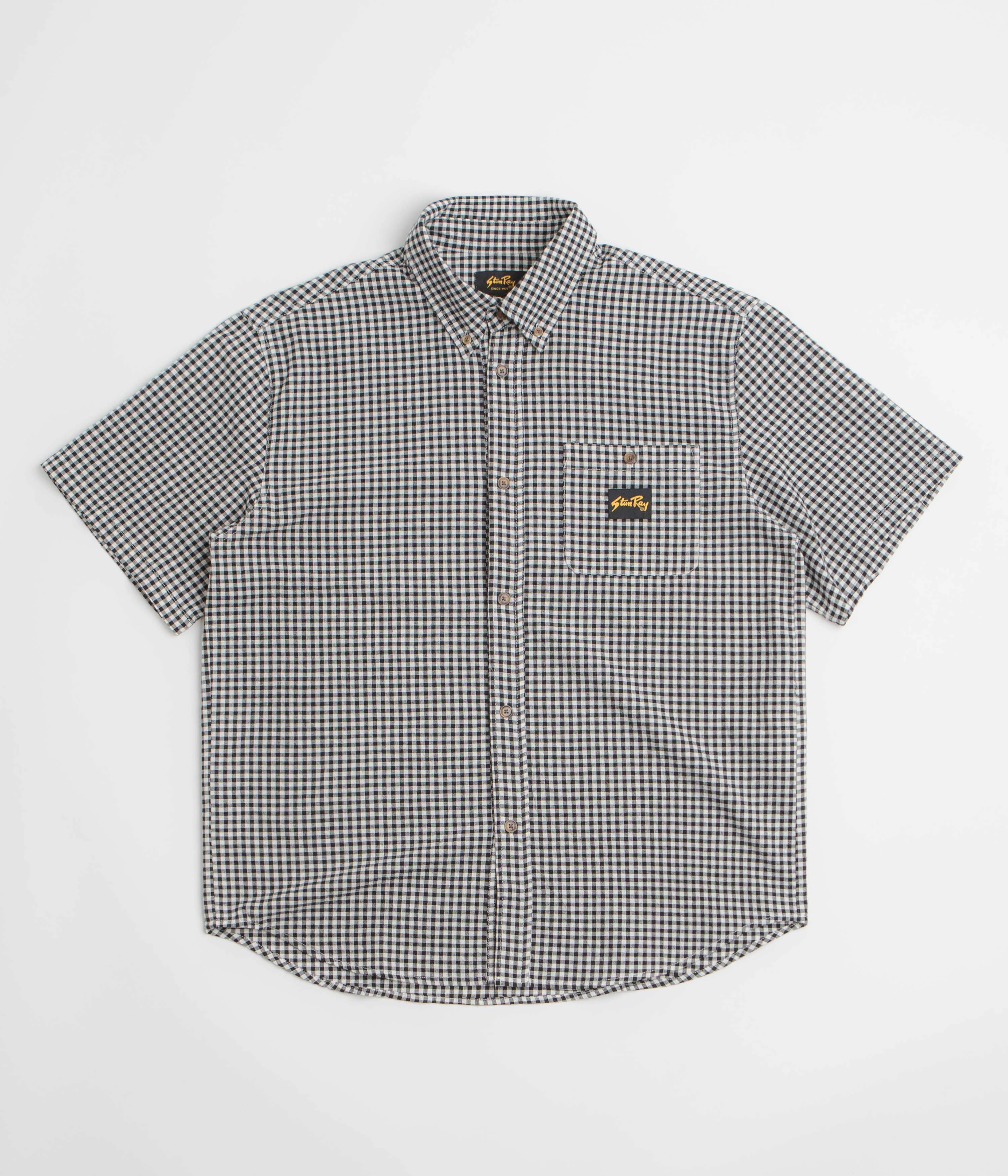 Stan Ray Short Sleeve Flannel Shirt - Shale Check Breathable Cotton