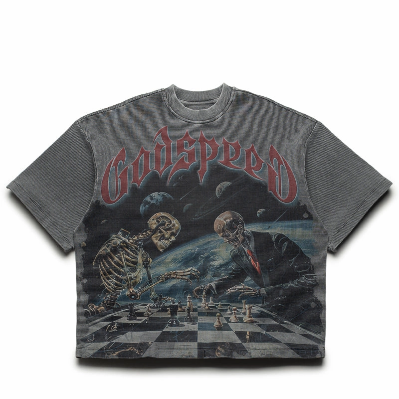 Godspeed New York Checkmate Thermal Tee - Black Wash travel clothes school event