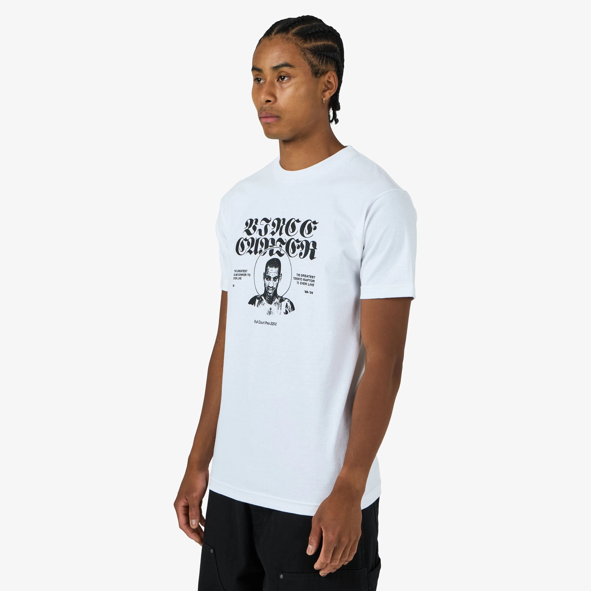 Full Court Press Carter T-shirt White simple design wide hem