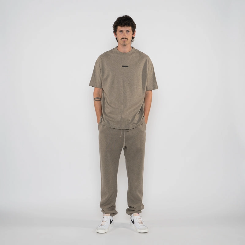 Fear Of God Essentials Classic Fit Tee - Homestead Heather cigarette pants silhouette