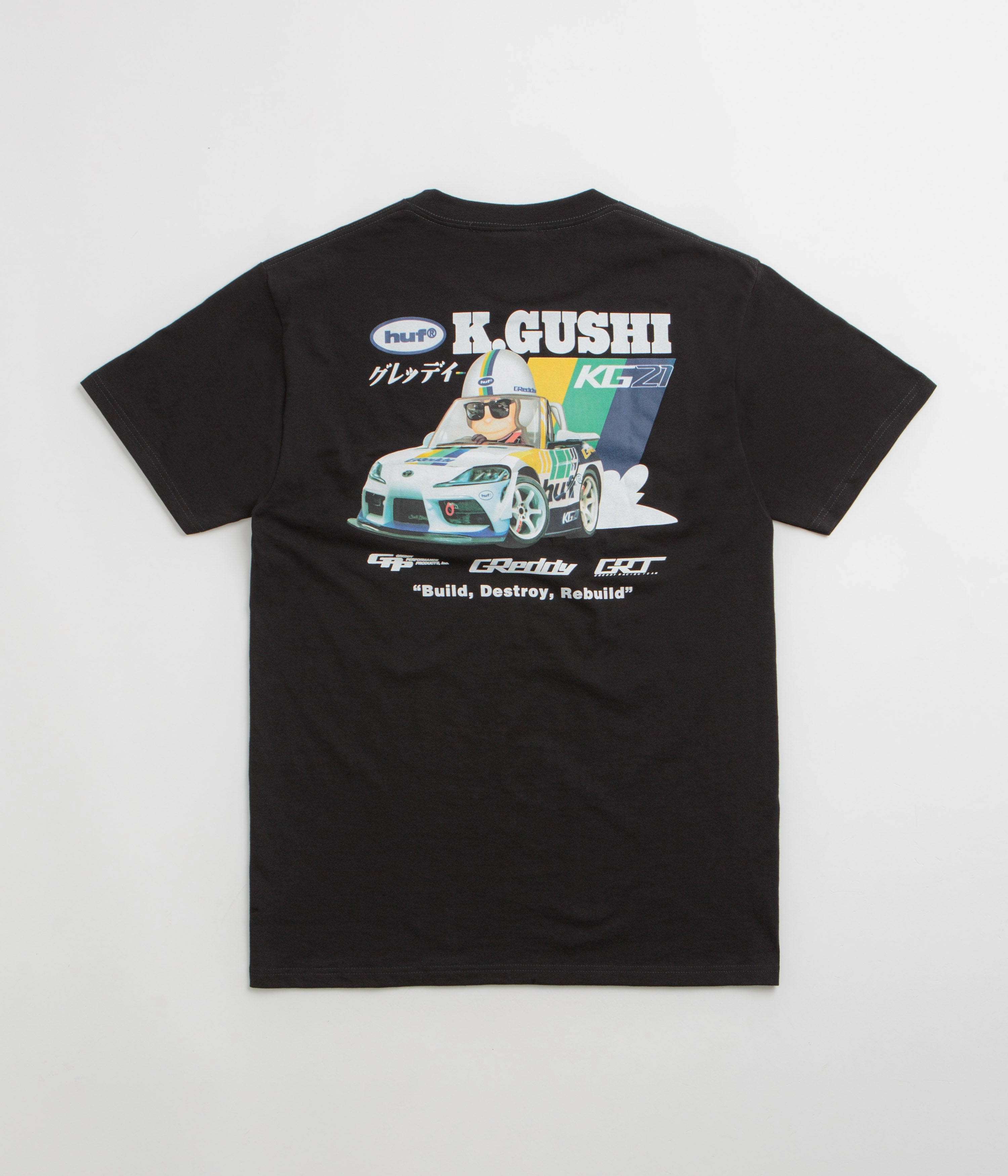 HUF x GReddy Gushi T-Shirt - Black Popular