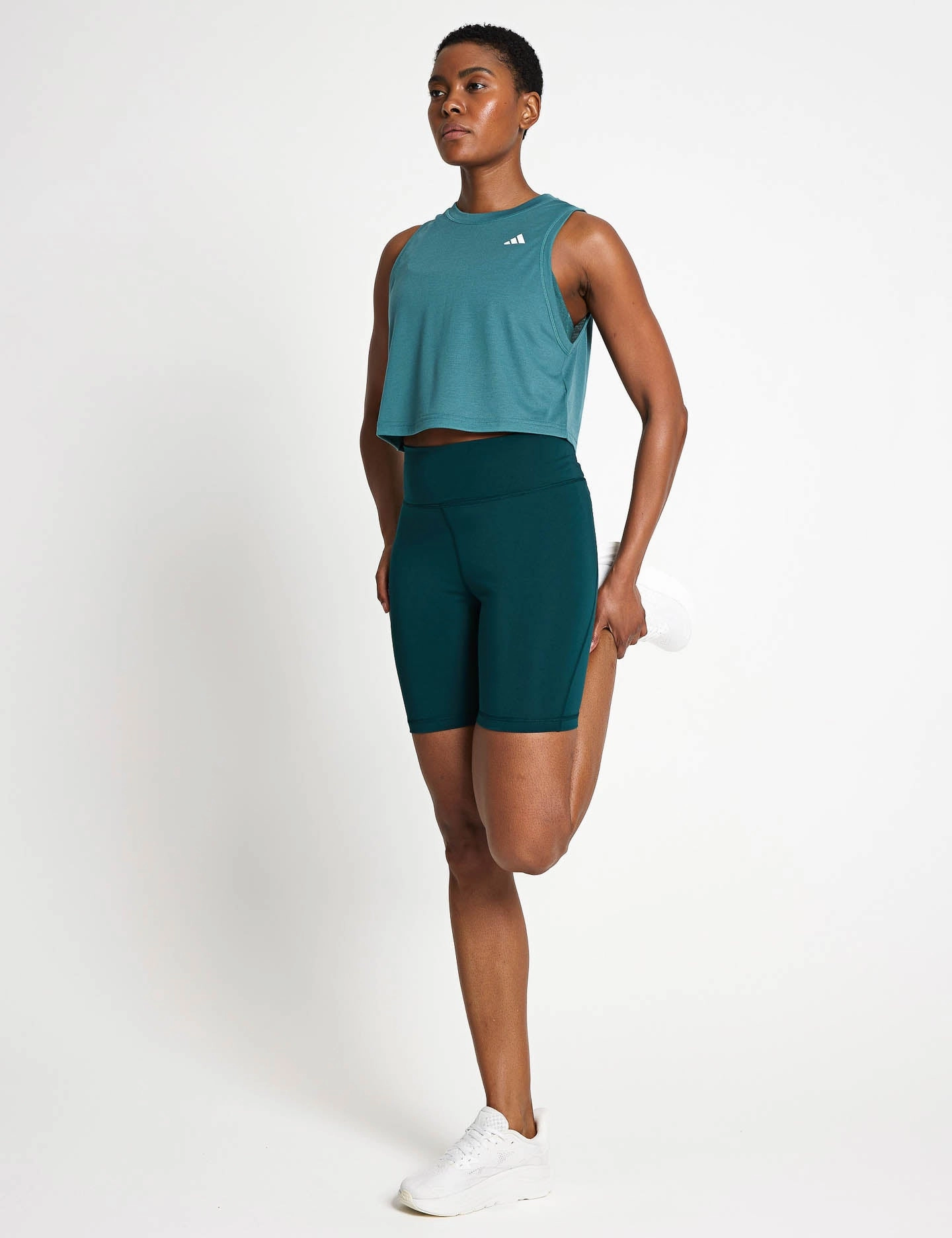 Traditional Design Train Essentials Boxy Workout Tank Top - Preloved Teal