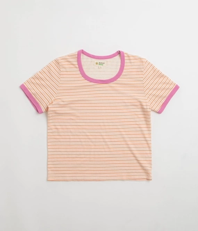 Mollusk Womens Ringer T-Shirt - Pink Stripe Formal Event