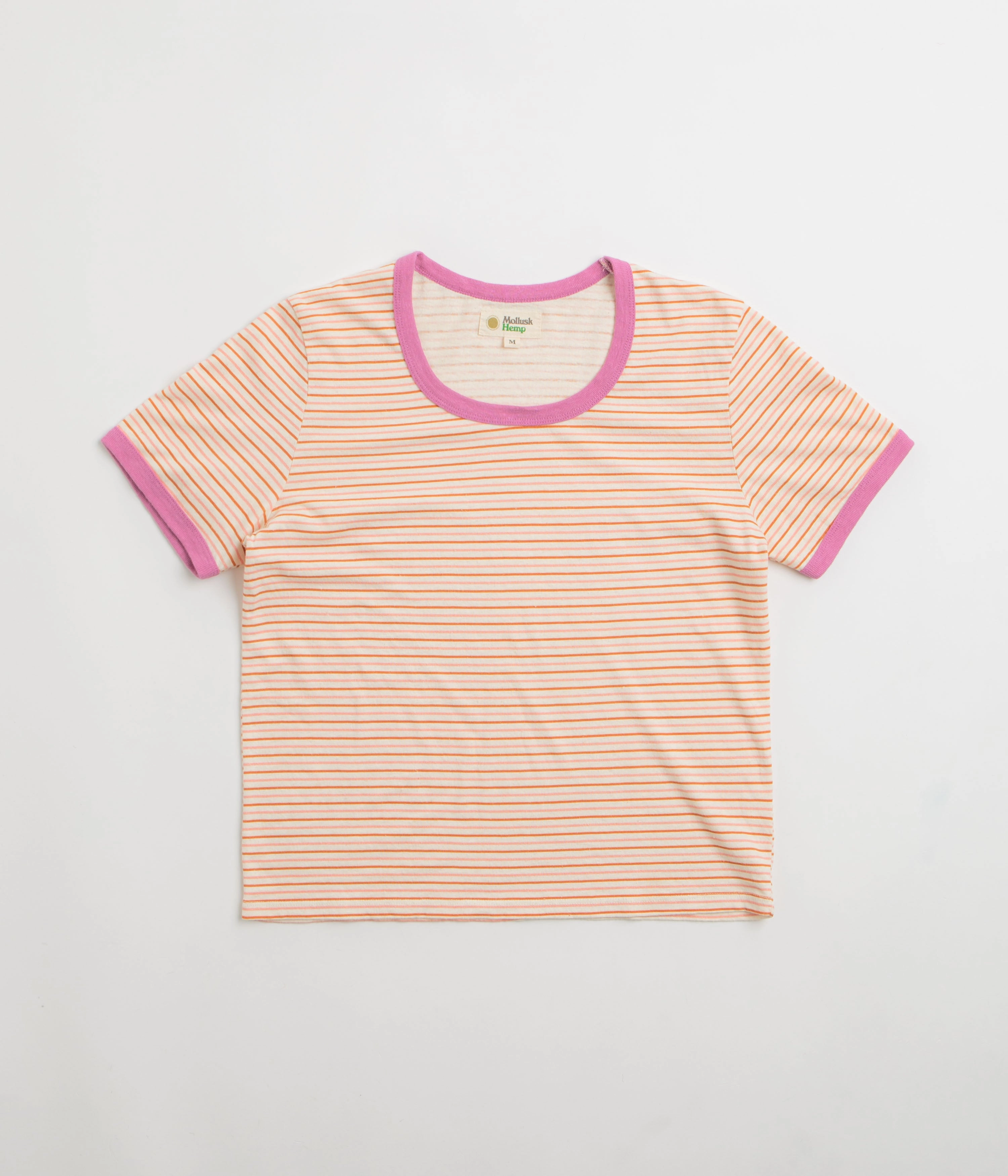 Budget Friendly Camouflage Print Mollusk Womens Ringer T-Shirt - Pink Stripe