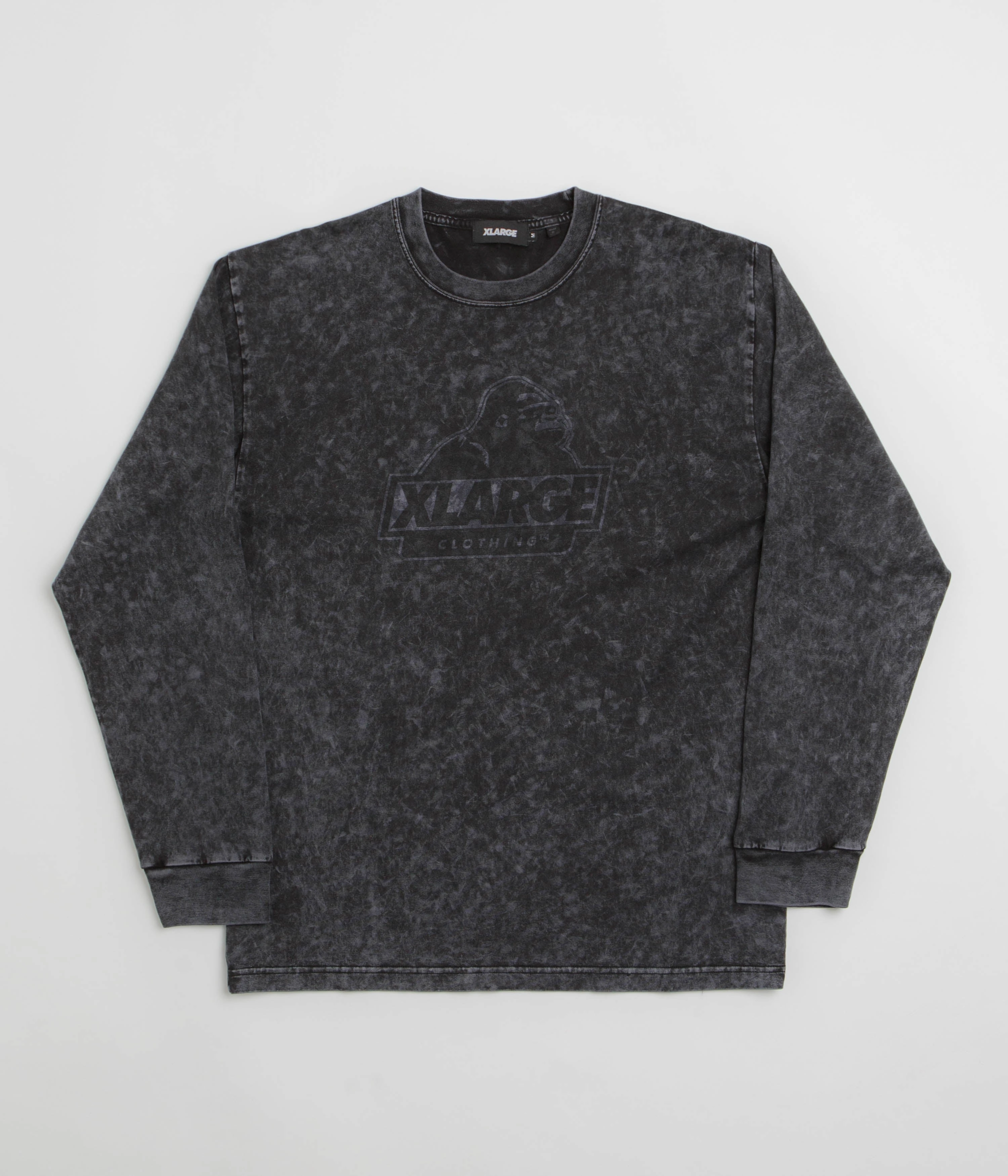 nighttime event XLarge Slanted OG Long Sleeve T-Shirt - Black Chemical Wash