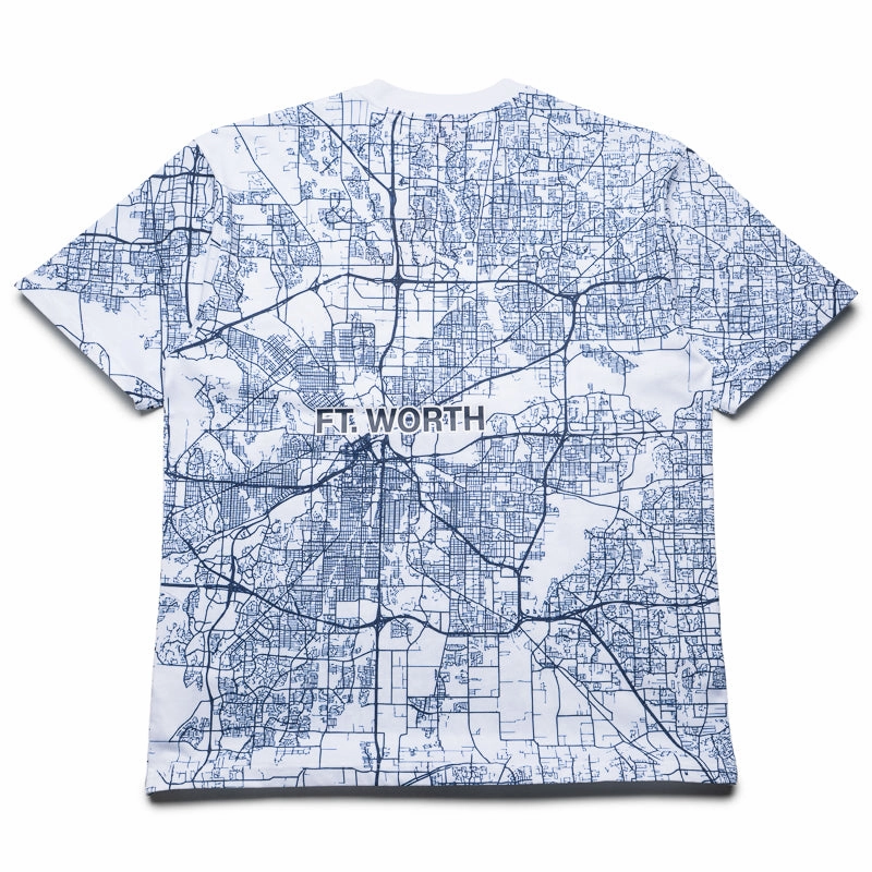 Politics x Dallas Mavericks x Mitchell & Ness Map Tee - White leggings silhouette