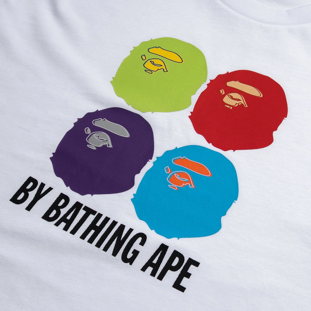 crew neck statement details A Bathing Ape Multi Ape Head By Bathing Ape Tee - White