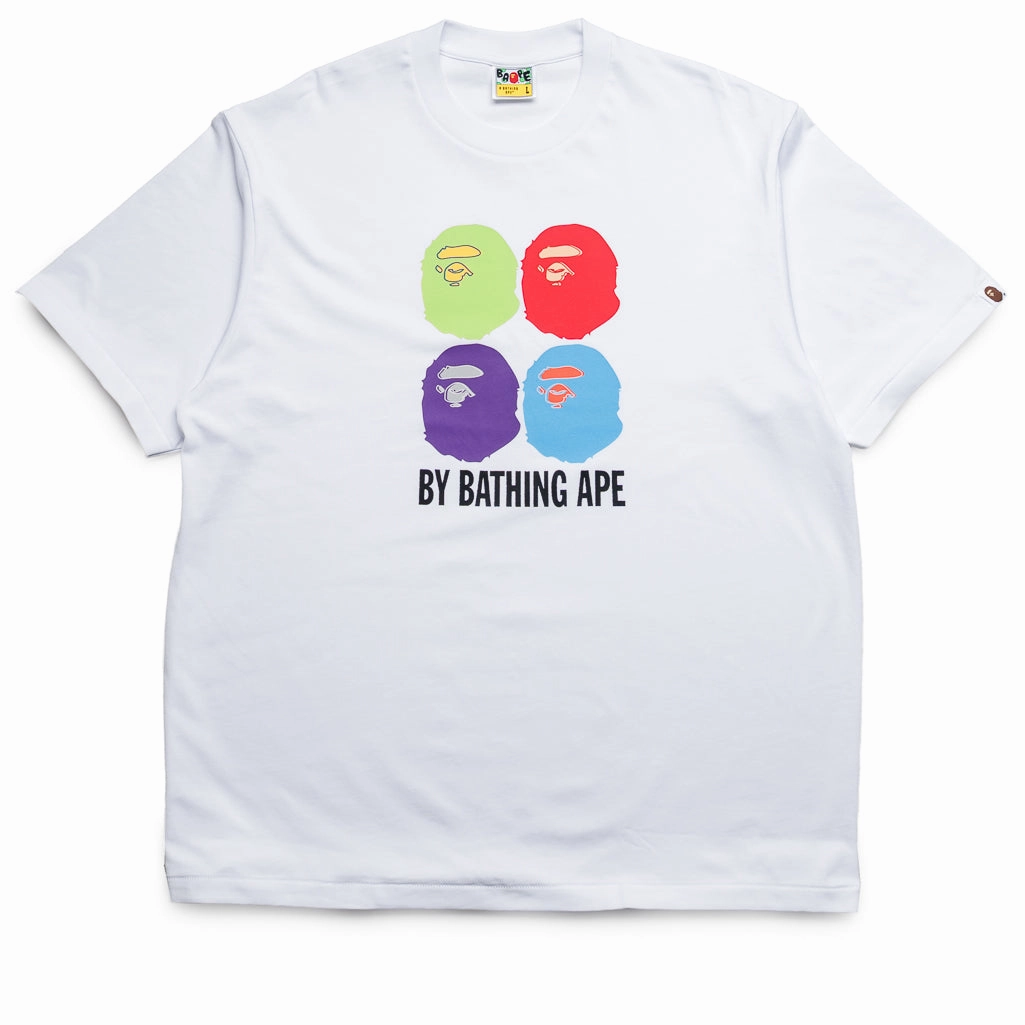 A Bathing Ape Multi Ape Head By Bathing Ape Tee - White nailhead empire waist silhouette