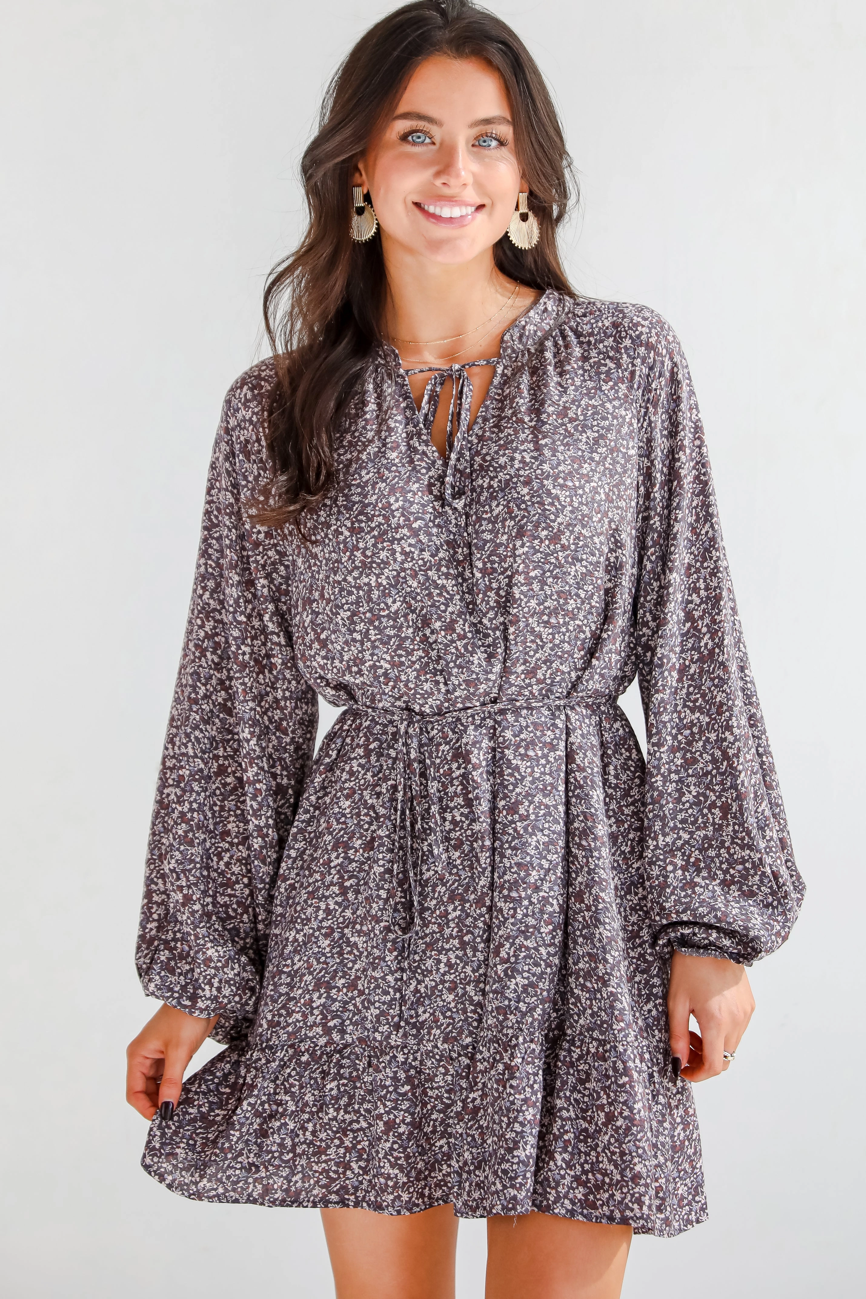 Feminine Energy FINAL SALE - Iconic Beauty Plum Floral Mini Dress