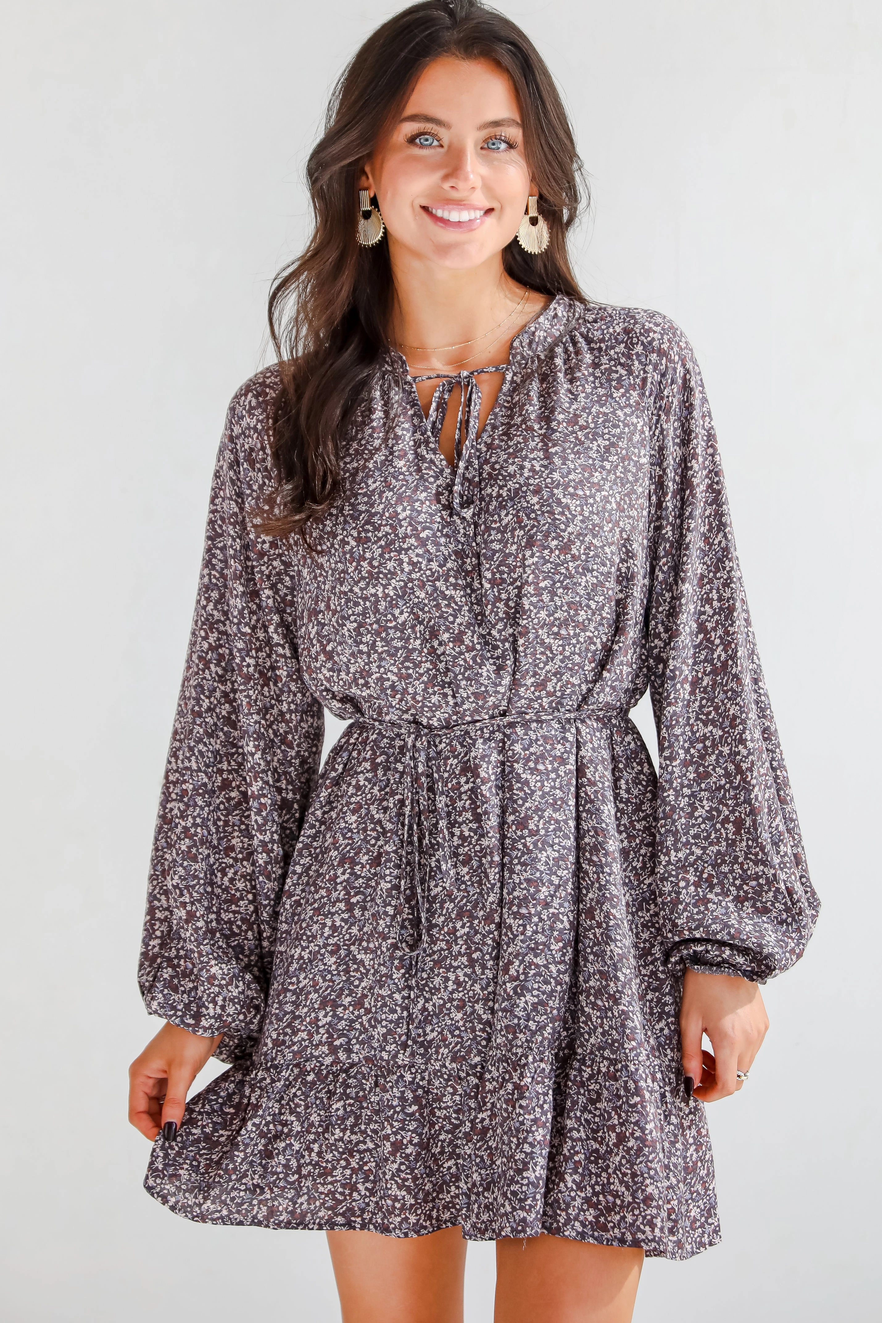 Comfortable texture Cute Touch FINAL SALE - Iconic Beauty Plum Floral Mini Dress