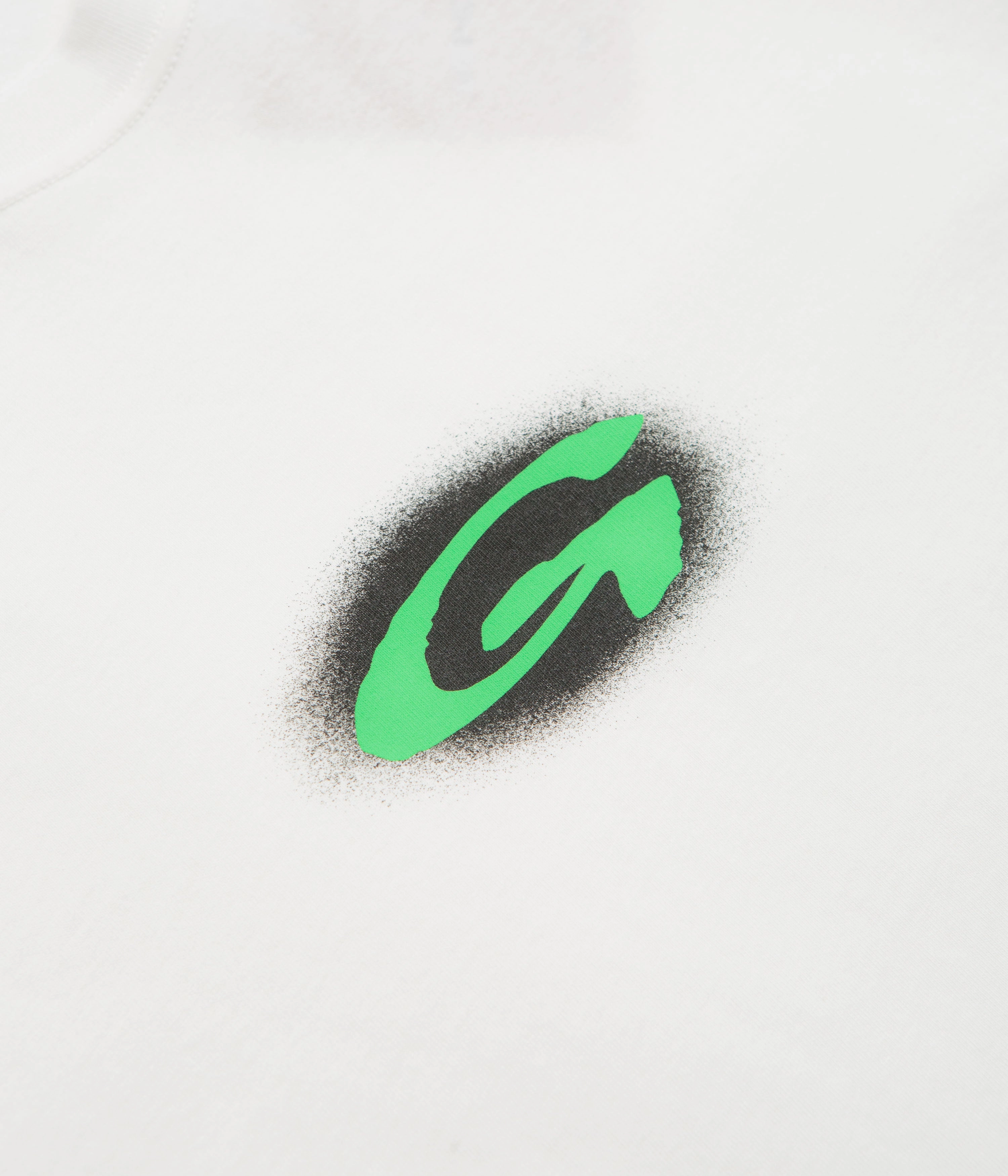 Gramicci G-Blur T-Shirt - White / Green Asymmetrical hem Eco Friendly Dye Process