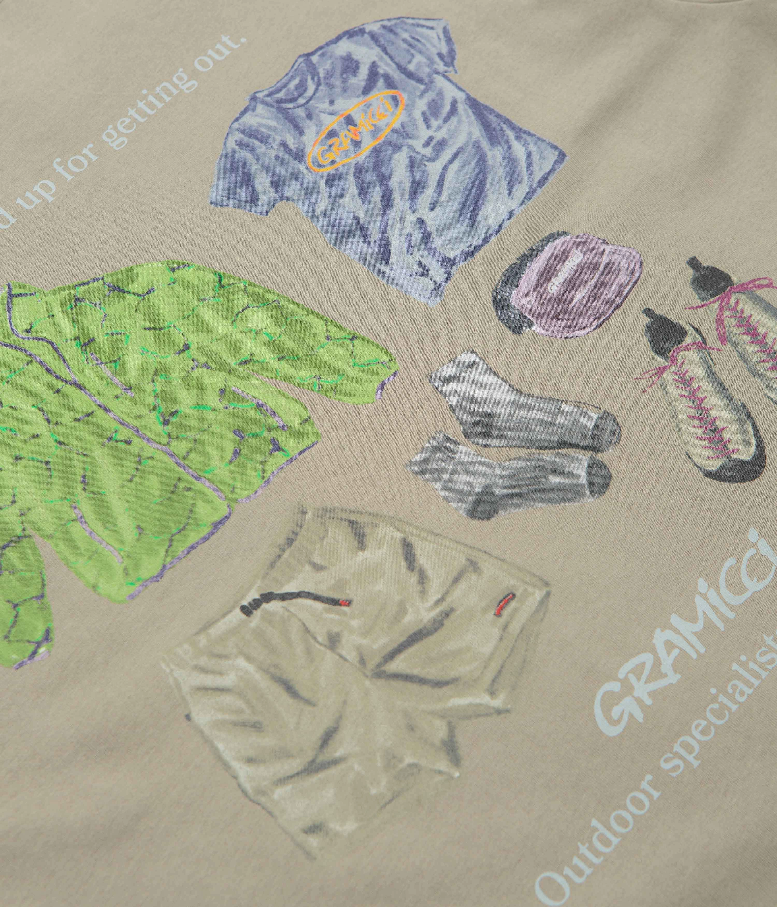 Gramicci Geared Up T-Shirt - Khaki Scarves vacation