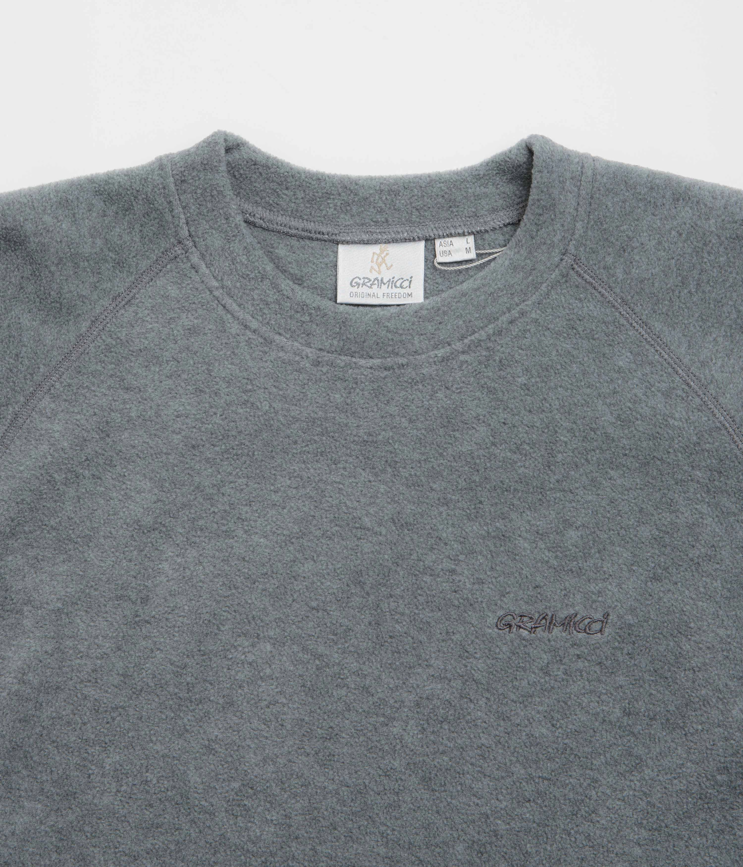 Smart Casual Gramicci Thermal Fleece Crewneck Sweatshirt - Heather Grey