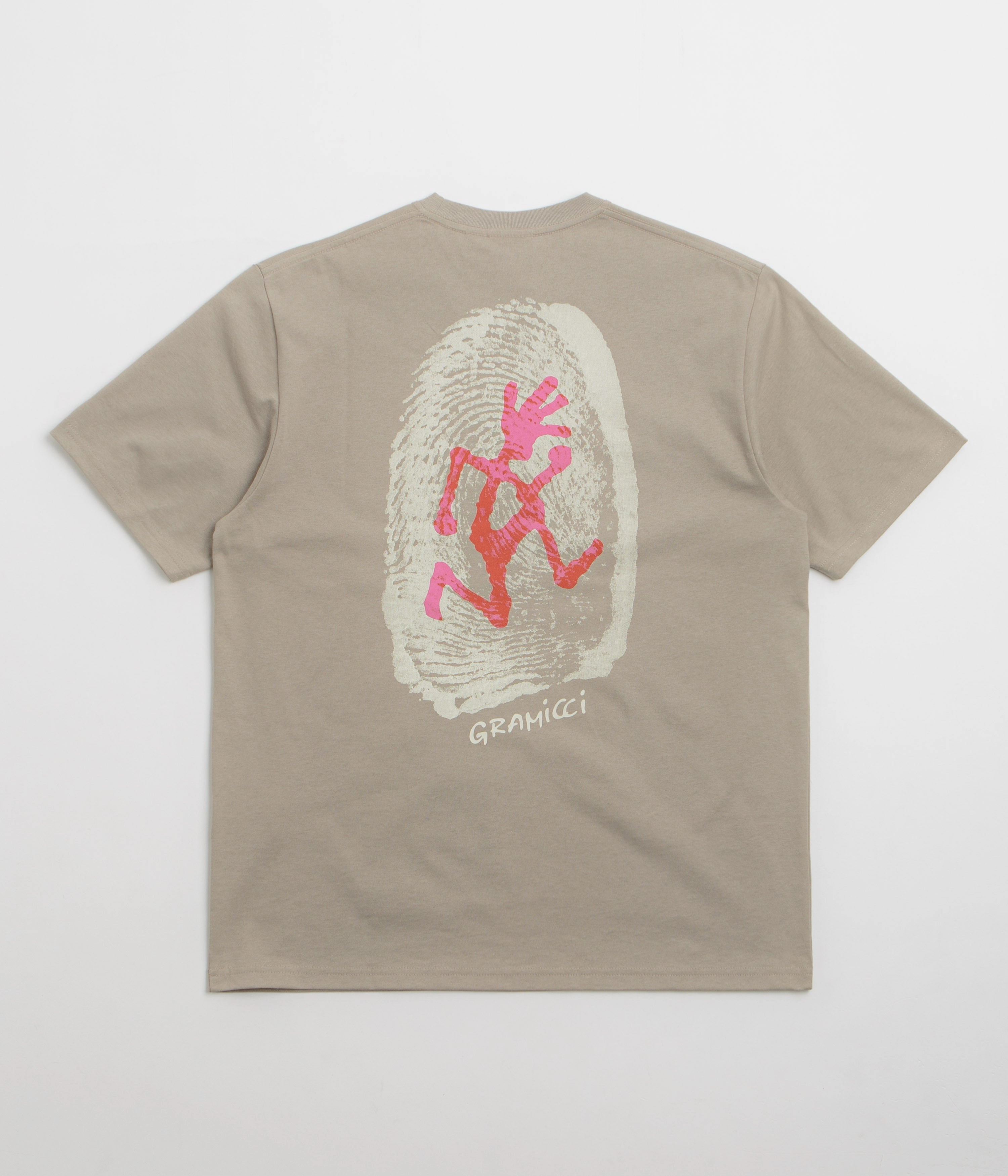 Gramicci Thumbprint T-Shirt - Khaki Suspenders collars