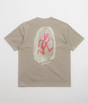 Gramicci Thumbprint T-Shirt - Khaki Suspenders collars