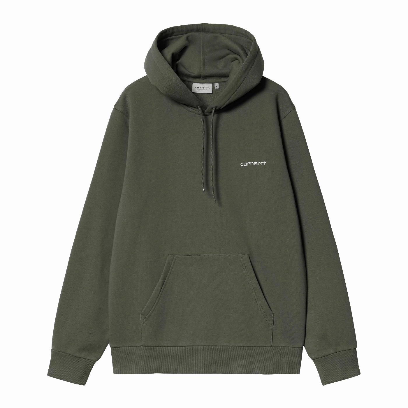 Street Classic Seamless construction Carhartt WIP Hooded Script Embroidery Sweat - Opuntia / White