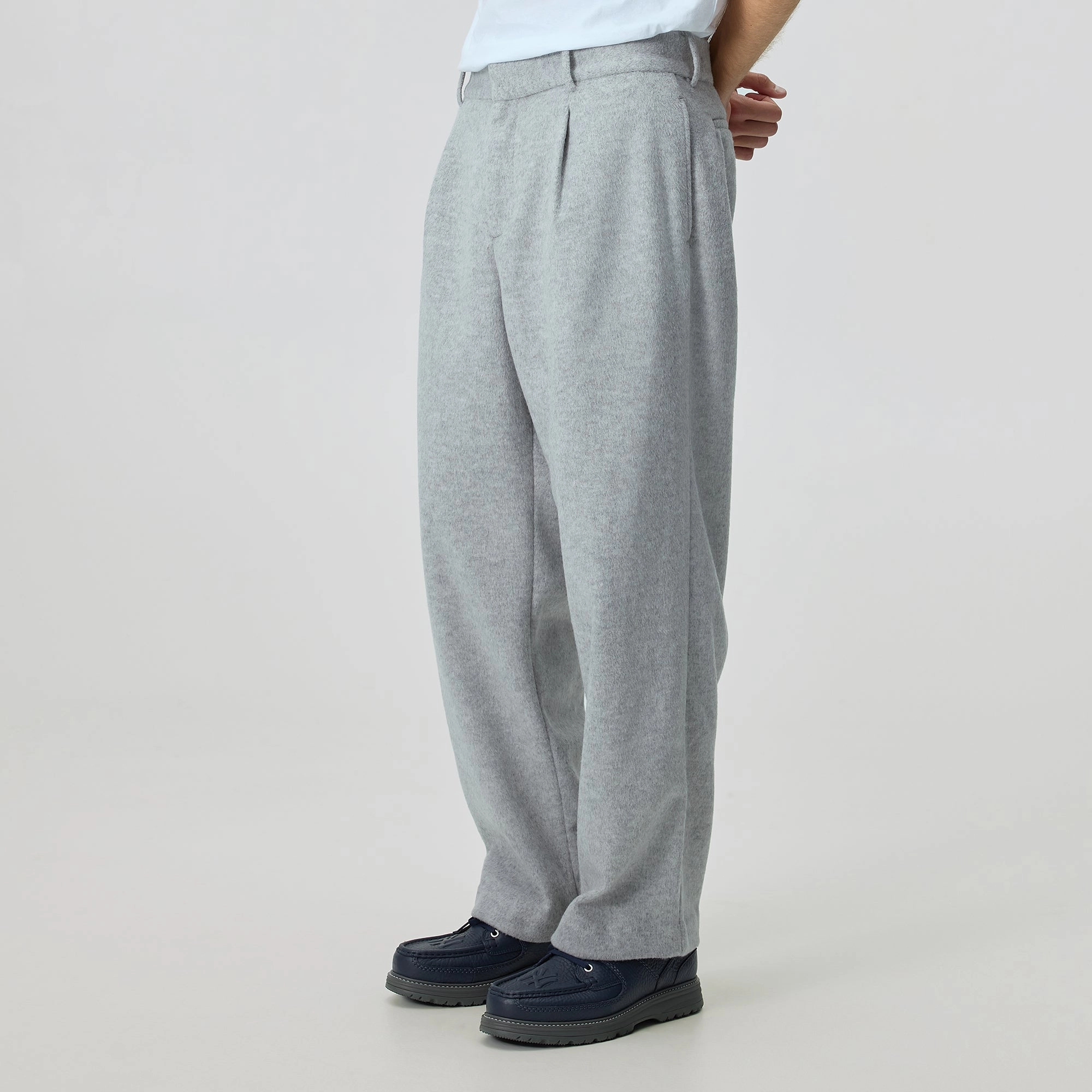Kith Brushed Jersey Bentley Trouser - Medium Heather Grey Tangle Free Cuffs