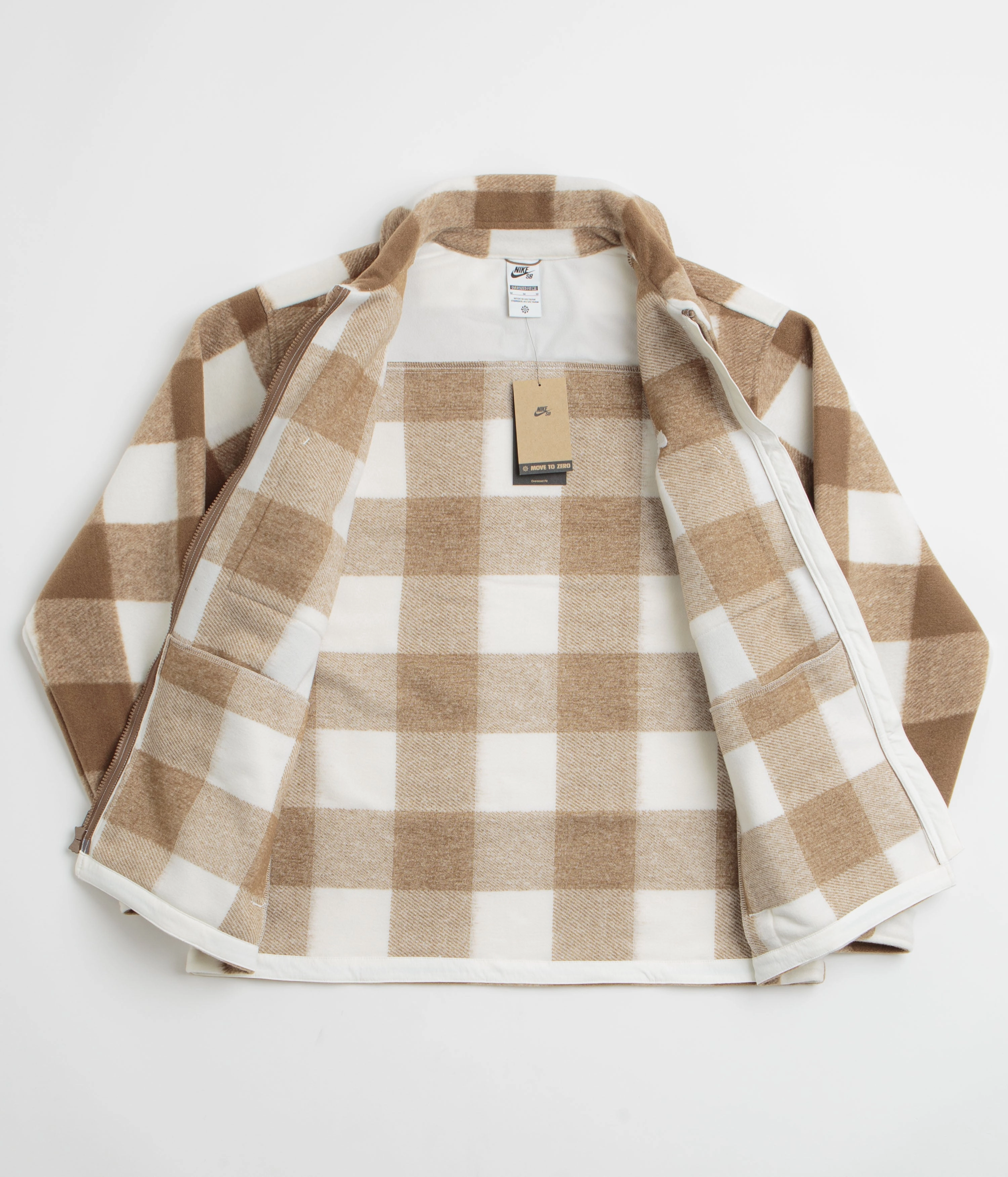 Simple Look Built For Cold Nike SB STRTDYMRN Shirt Jacket - Sail / Mosswood Brown / White
