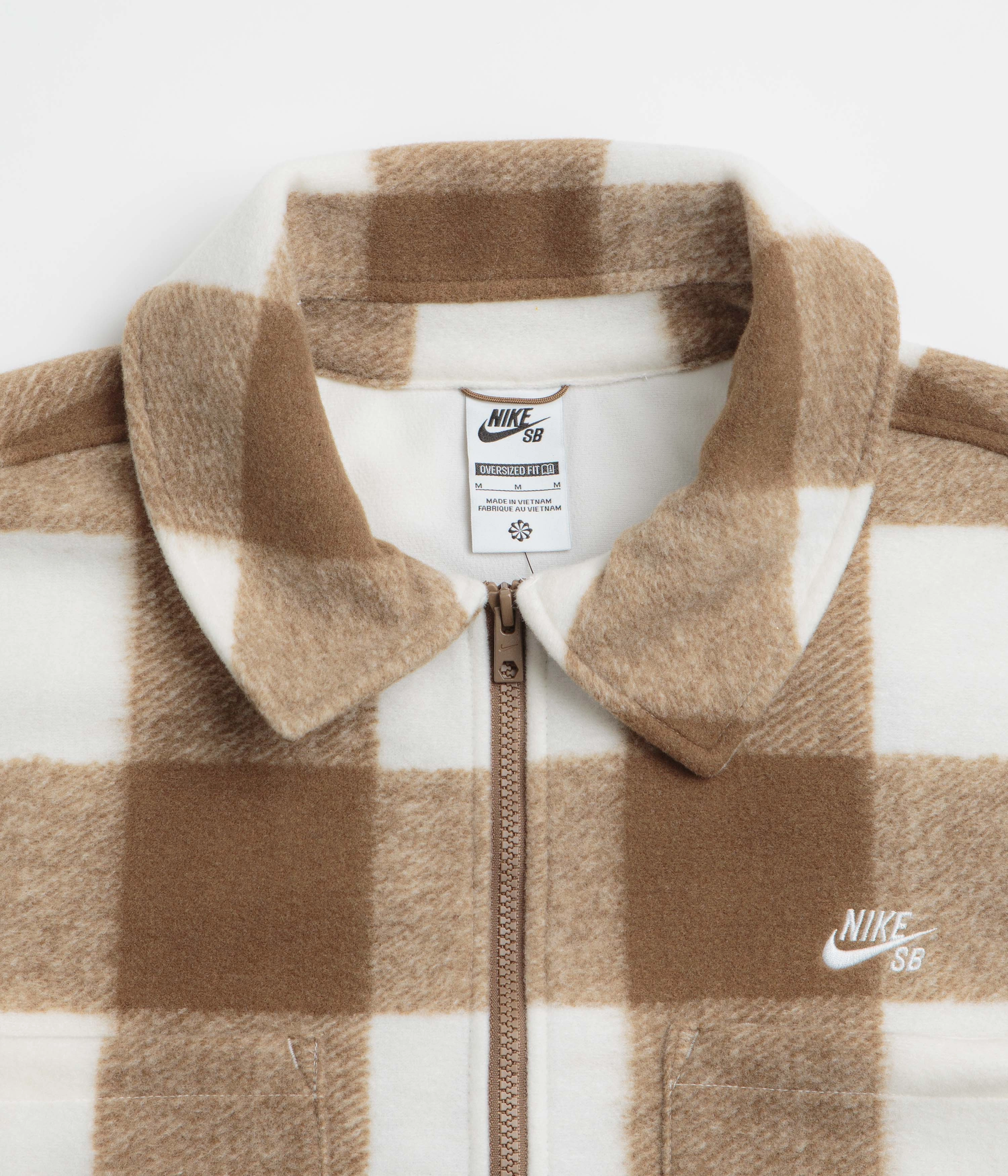 Quiet Fabric Nike SB STRTDYMRN Shirt Jacket - Sail / Mosswood Brown / White