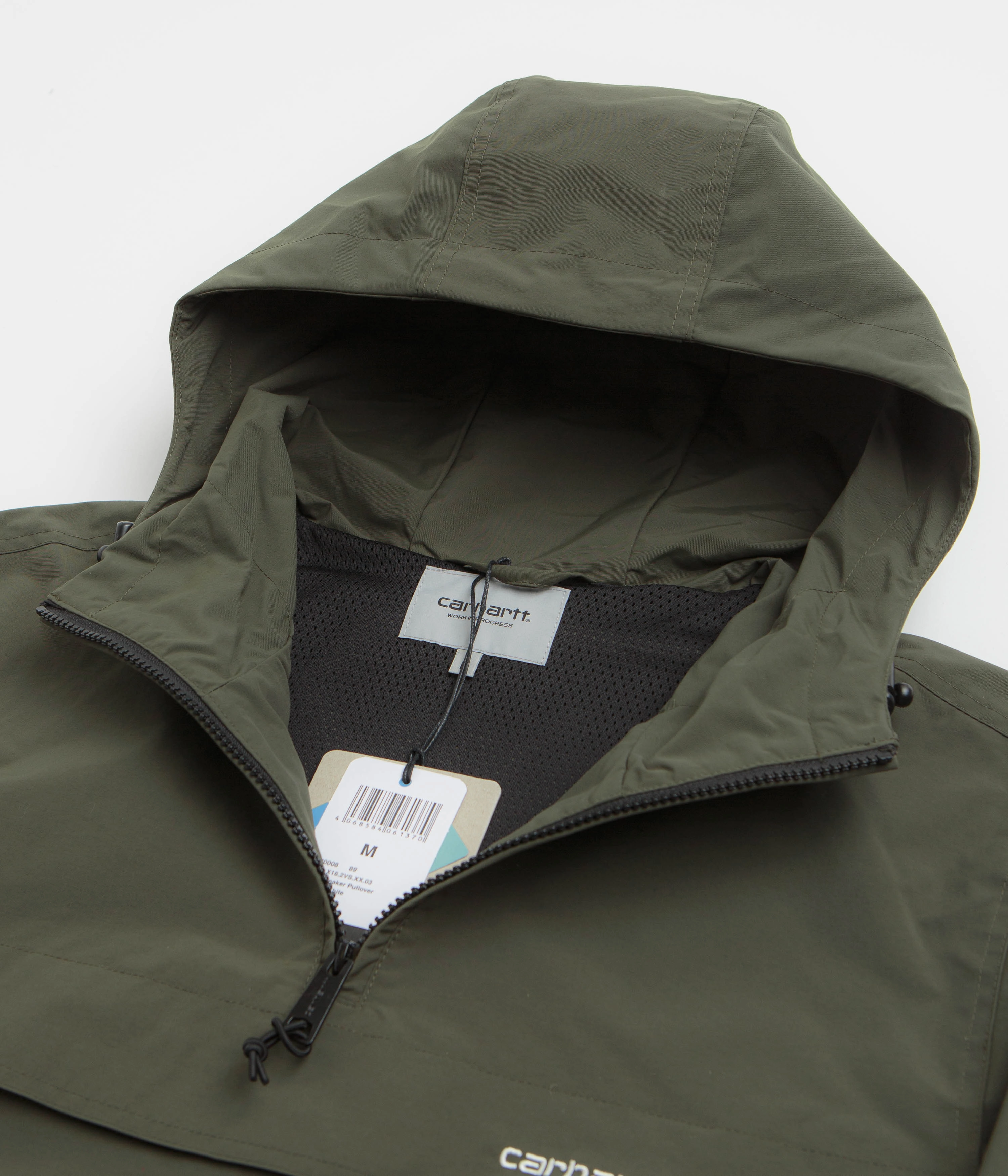 Carhartt Summer Windbreaker Pullover Jacket - Turtle / White Luxury